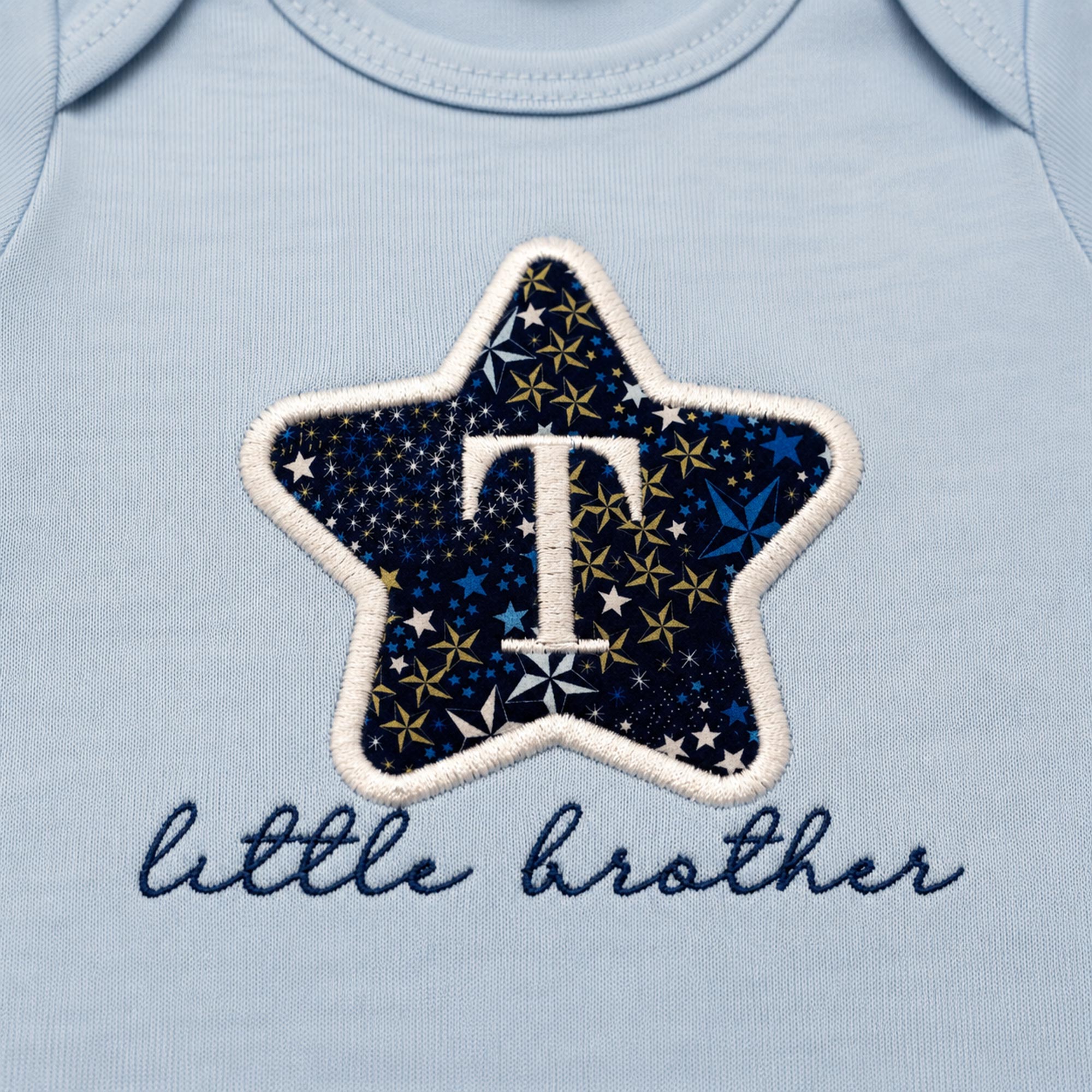 Personalised Little Brother Bodysuit | Liberty Fabric Baby Outfit