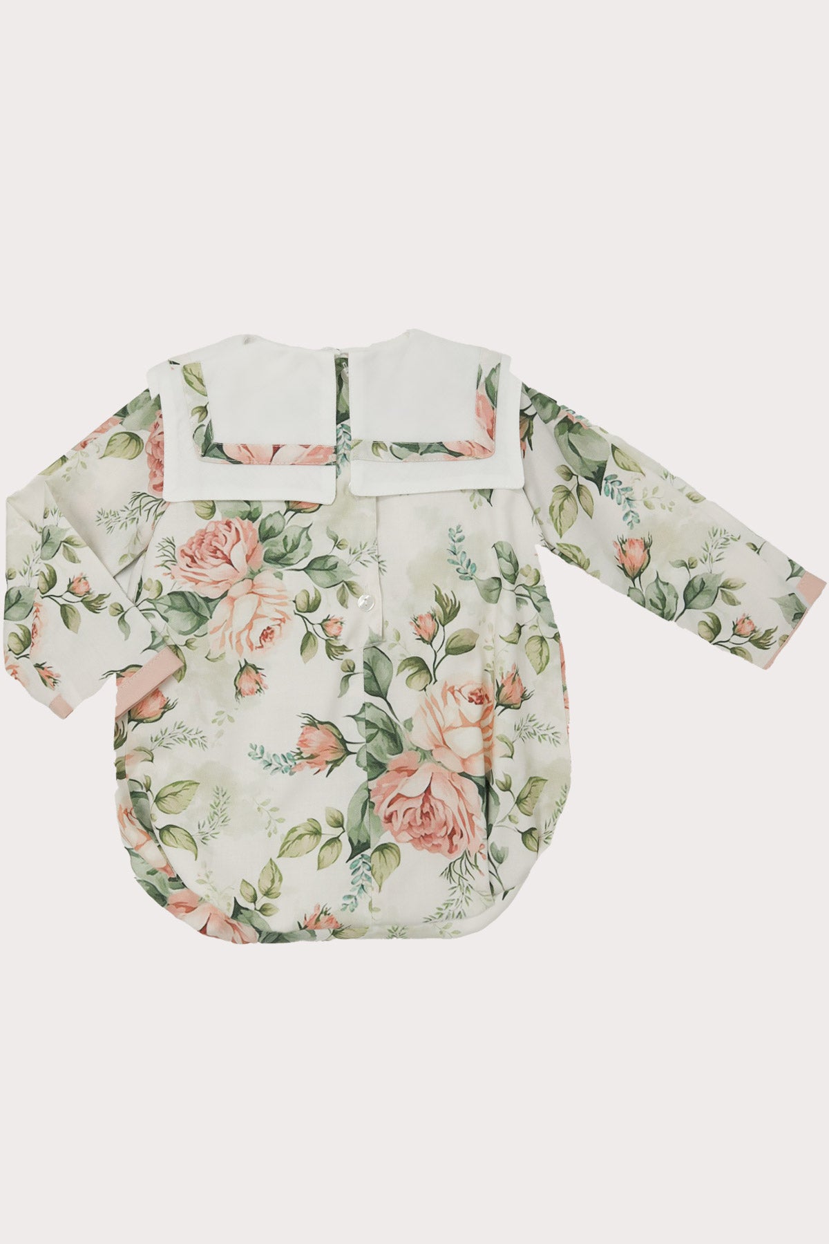 Floral Sailor Collar Girls Romper (6M, 9M, 12M)