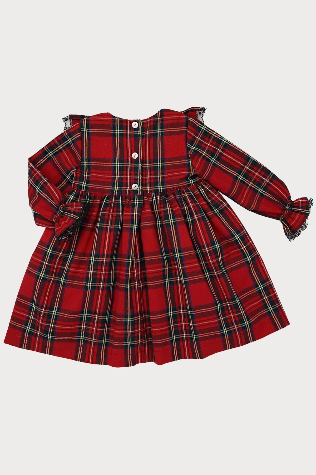 Red Tartan & Black Lace Dress (4Y - 8Y)