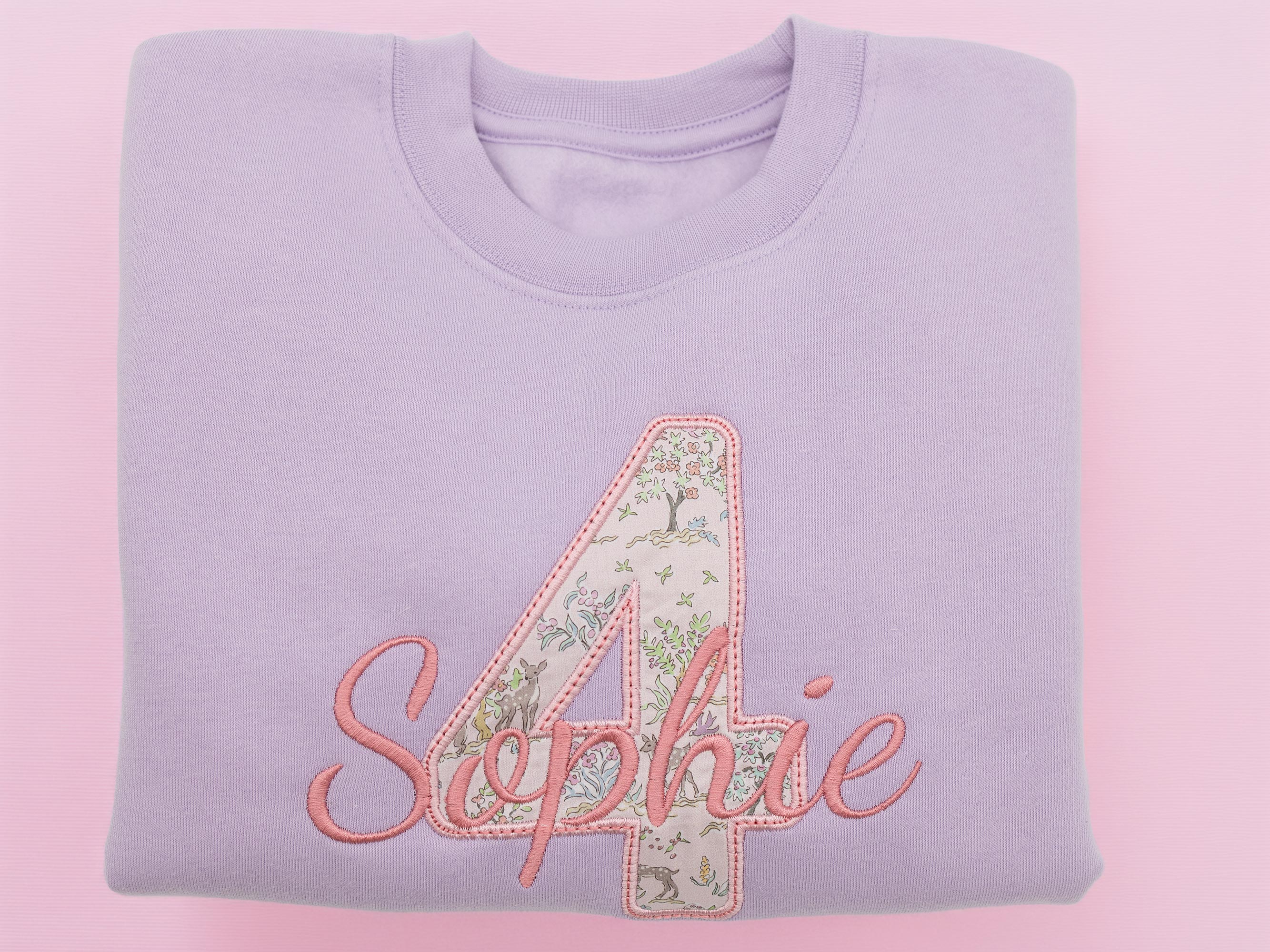 Personalised 4th Birthday Sweatshirt | Liberty of London Appliqué