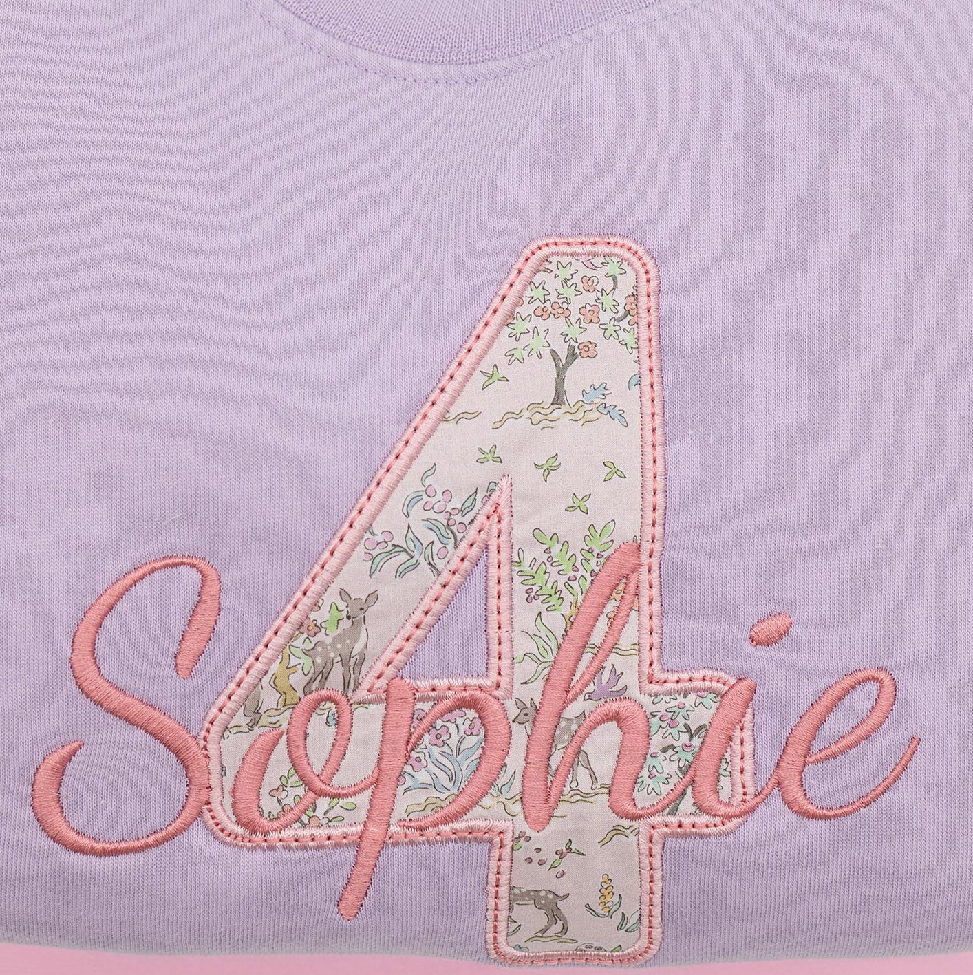 Personalised 4th Birthday Sweatshirt with Liberty Number & Script Name