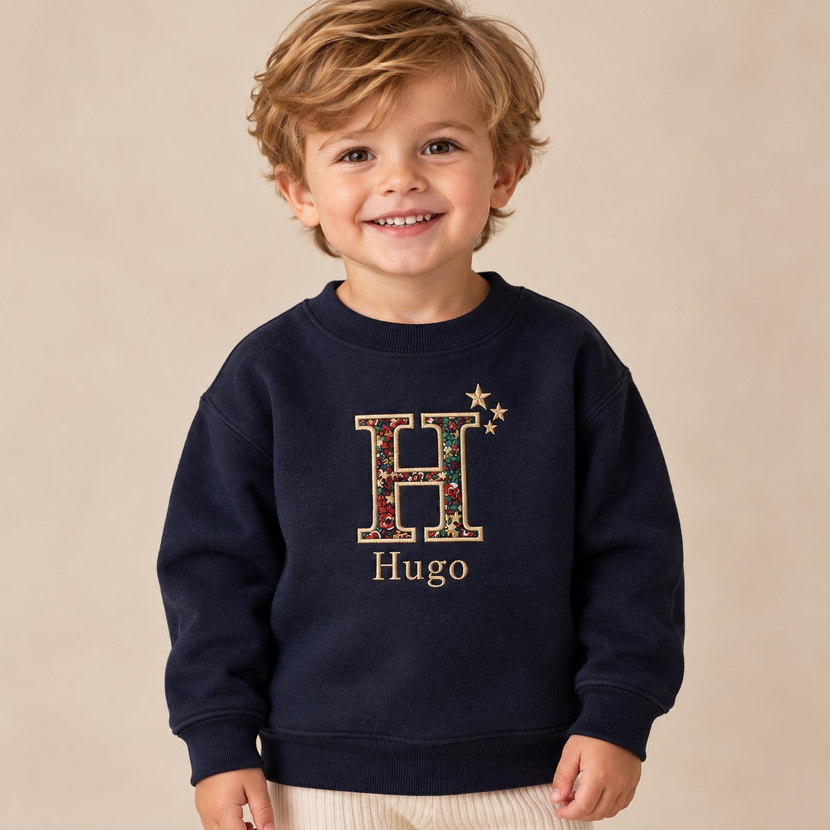 Personalised Liberty Christmas Initial Jumper – Stars
