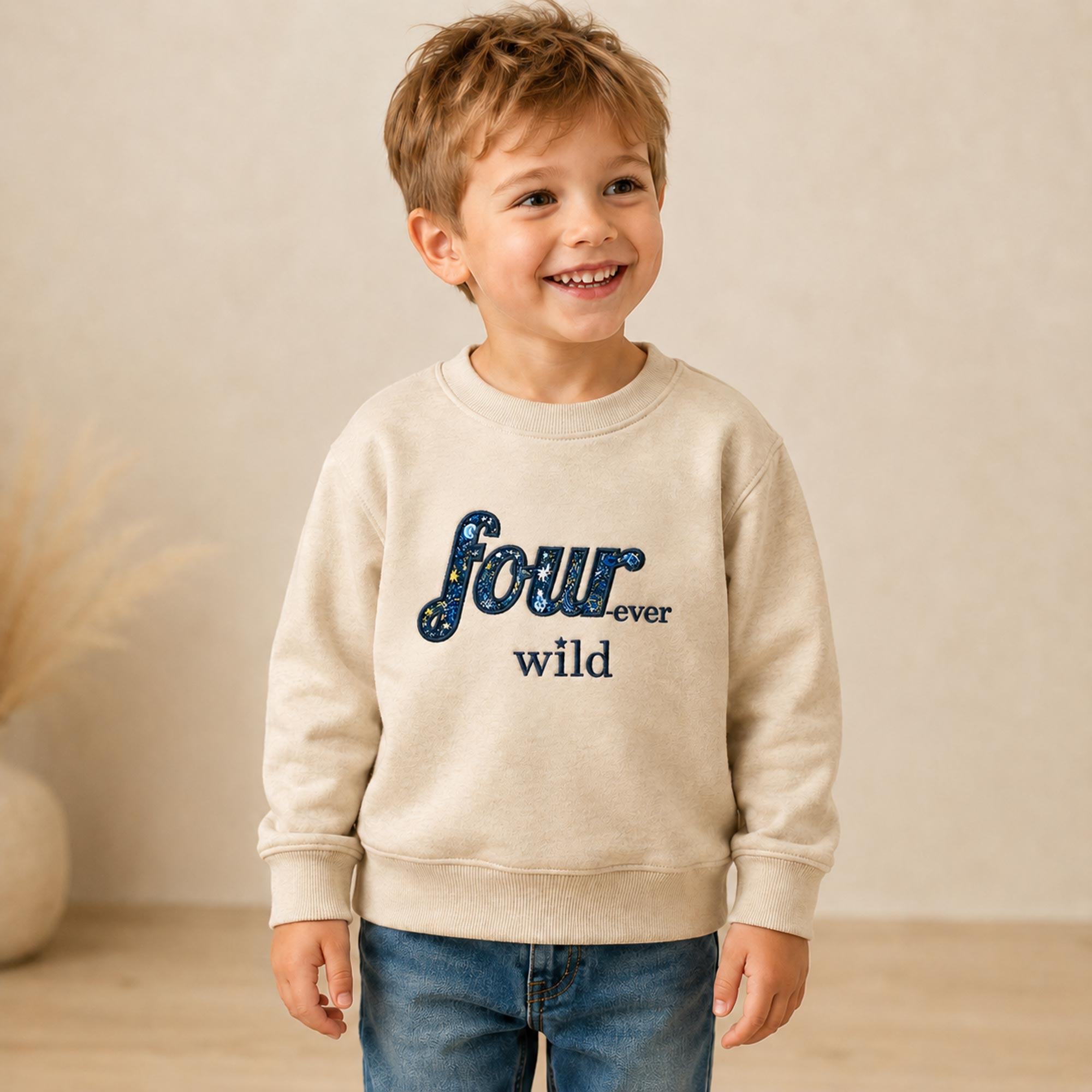 Personalised Four-Ever Wild 4th Birthday Sweatshirt