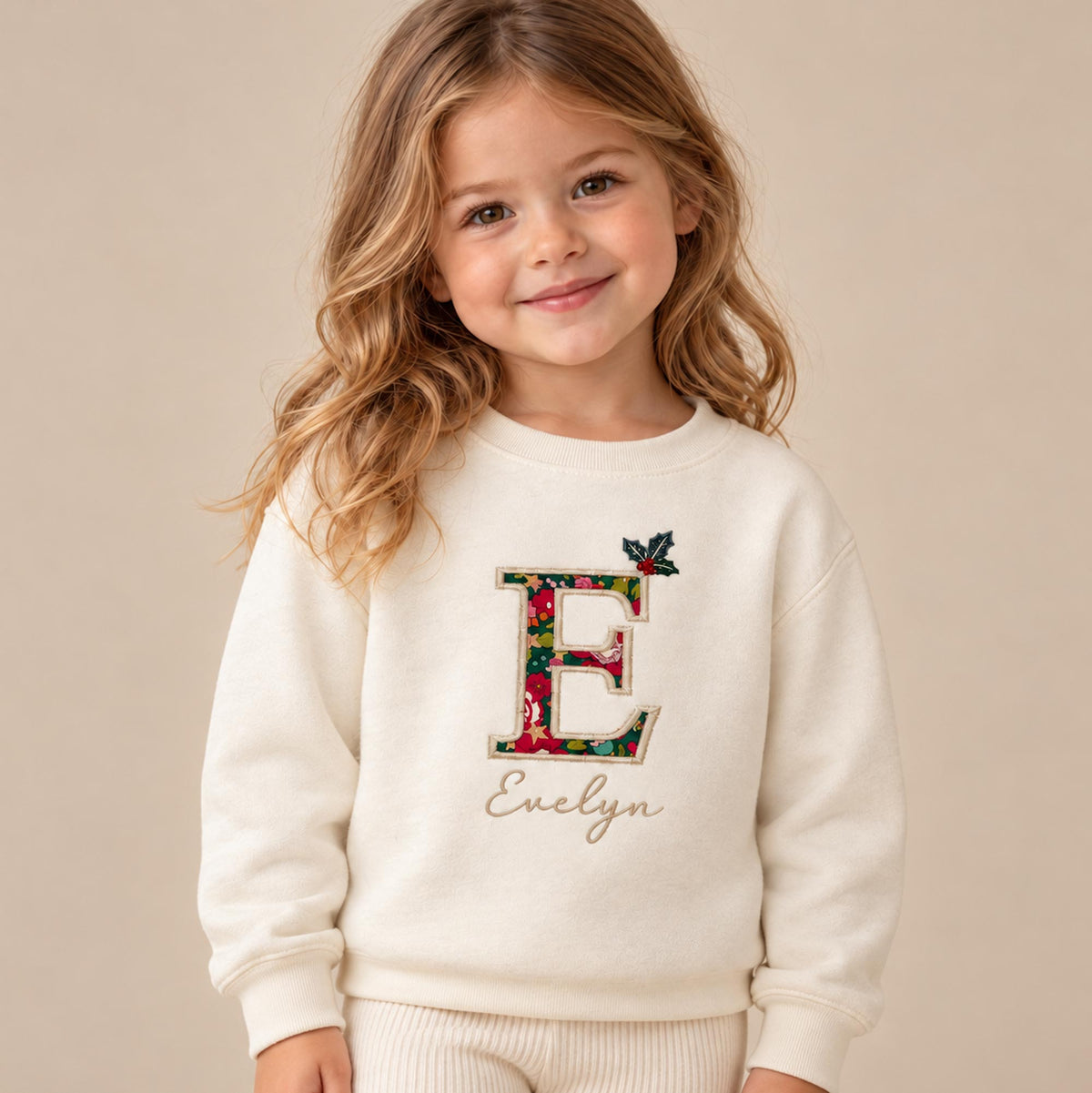 Personalised Liberty Christmas Initial Jumper – Holly