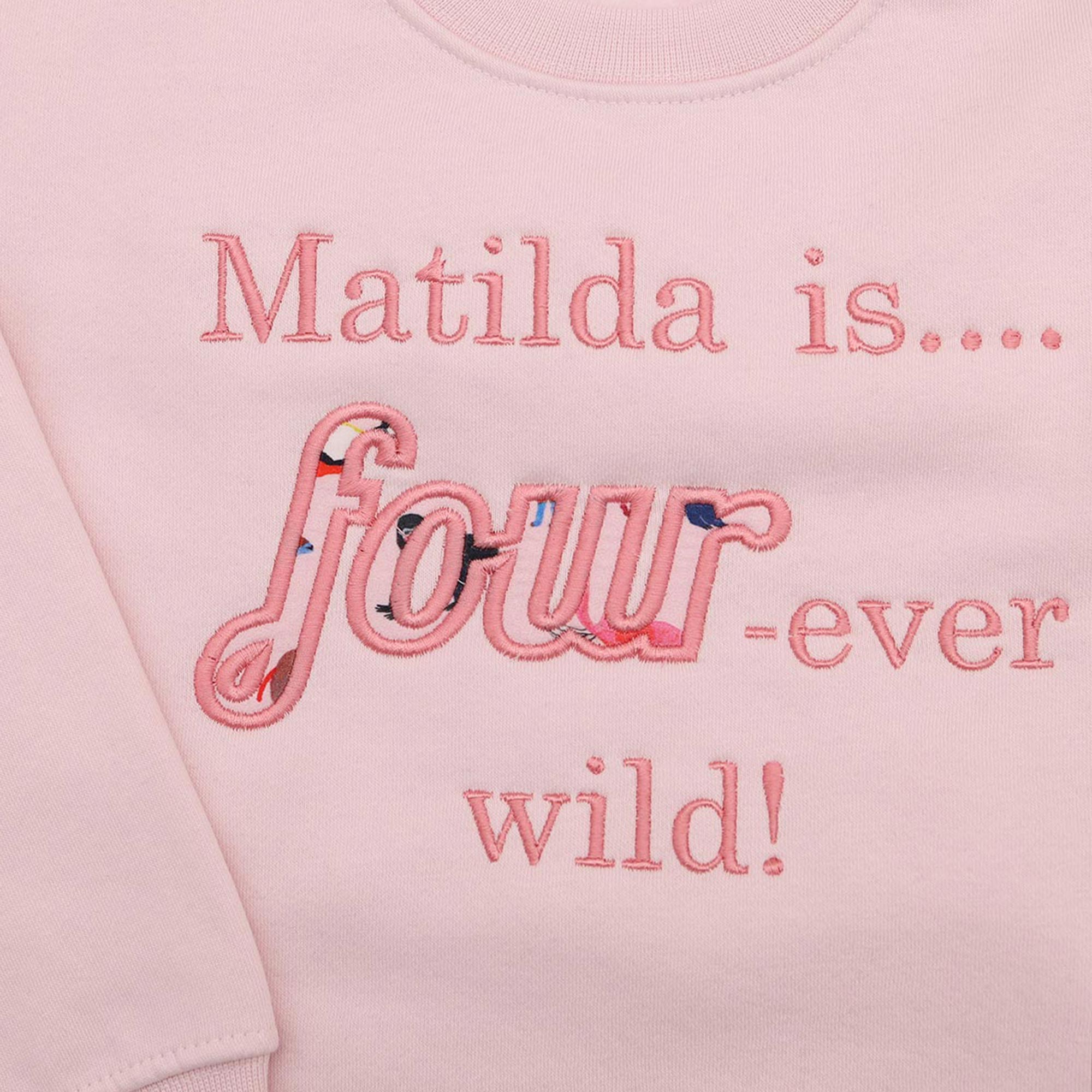 Personalised Four-Ever Wild 4th Birthday Sweatshirt