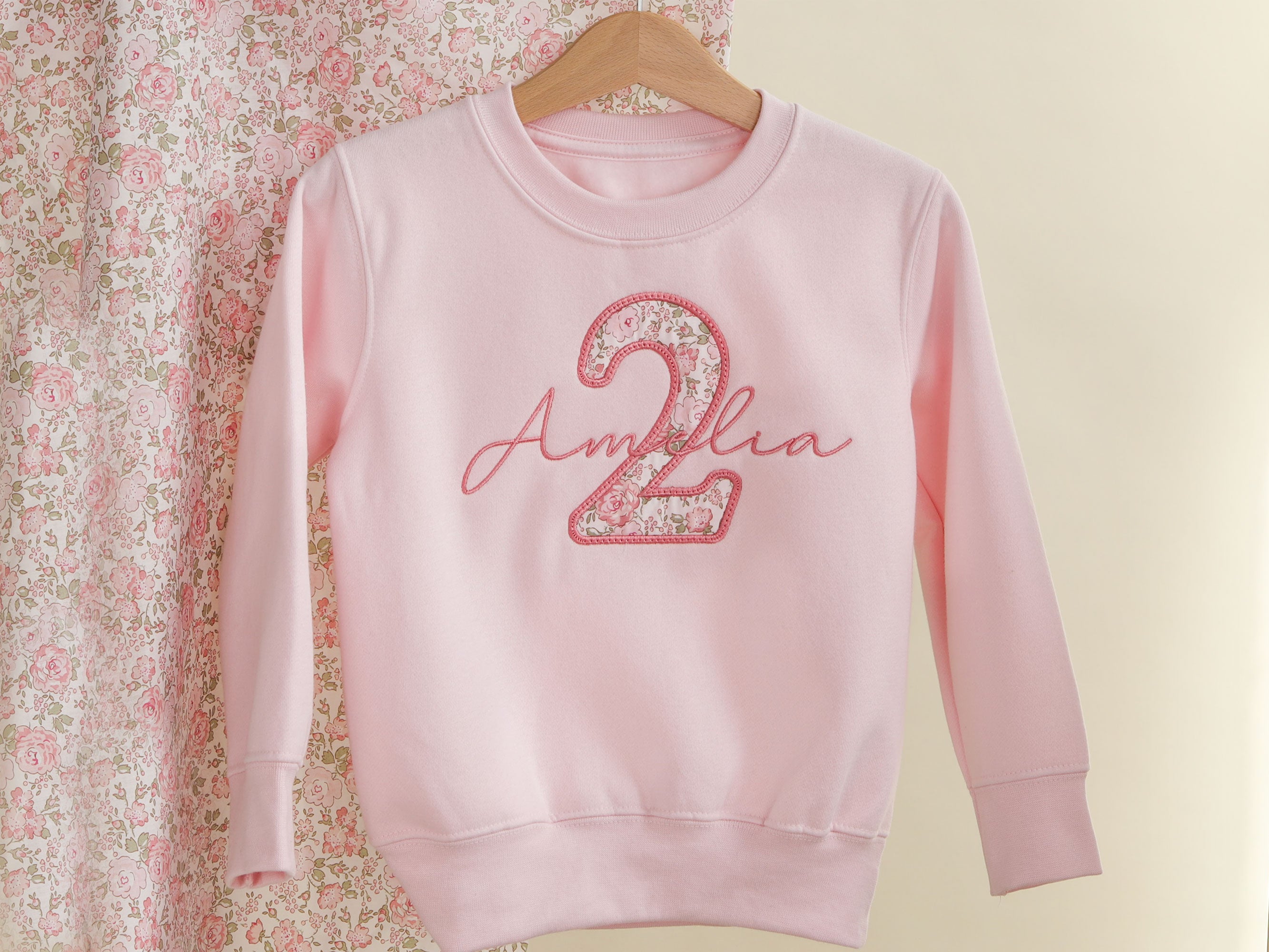 Personalised 4th Birthday Sweatshirt | Liberty of London Appliqué