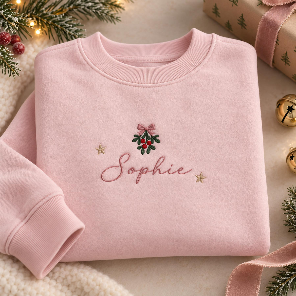Personalised Mistletoe Christmas Jumper