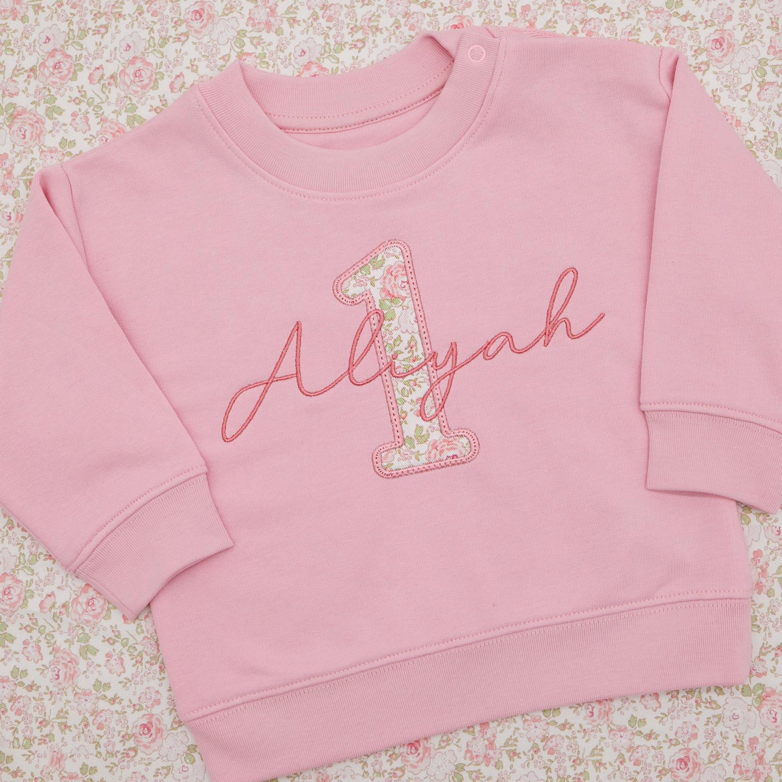First Birthday Sweatshirt - Liberty of London Appliqué