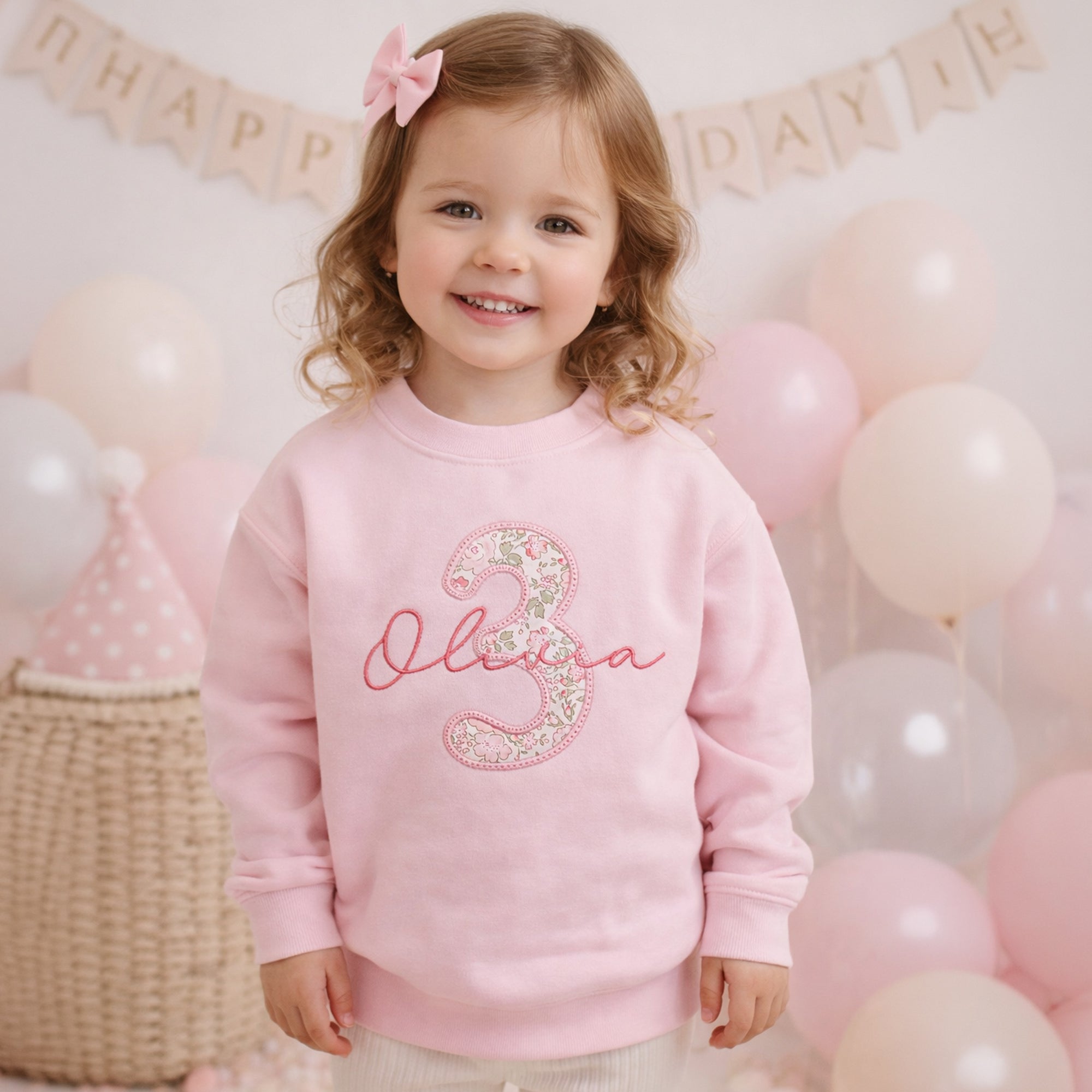 Personalised Third Birthday Sweatshirt - Liberty of London Appliqué