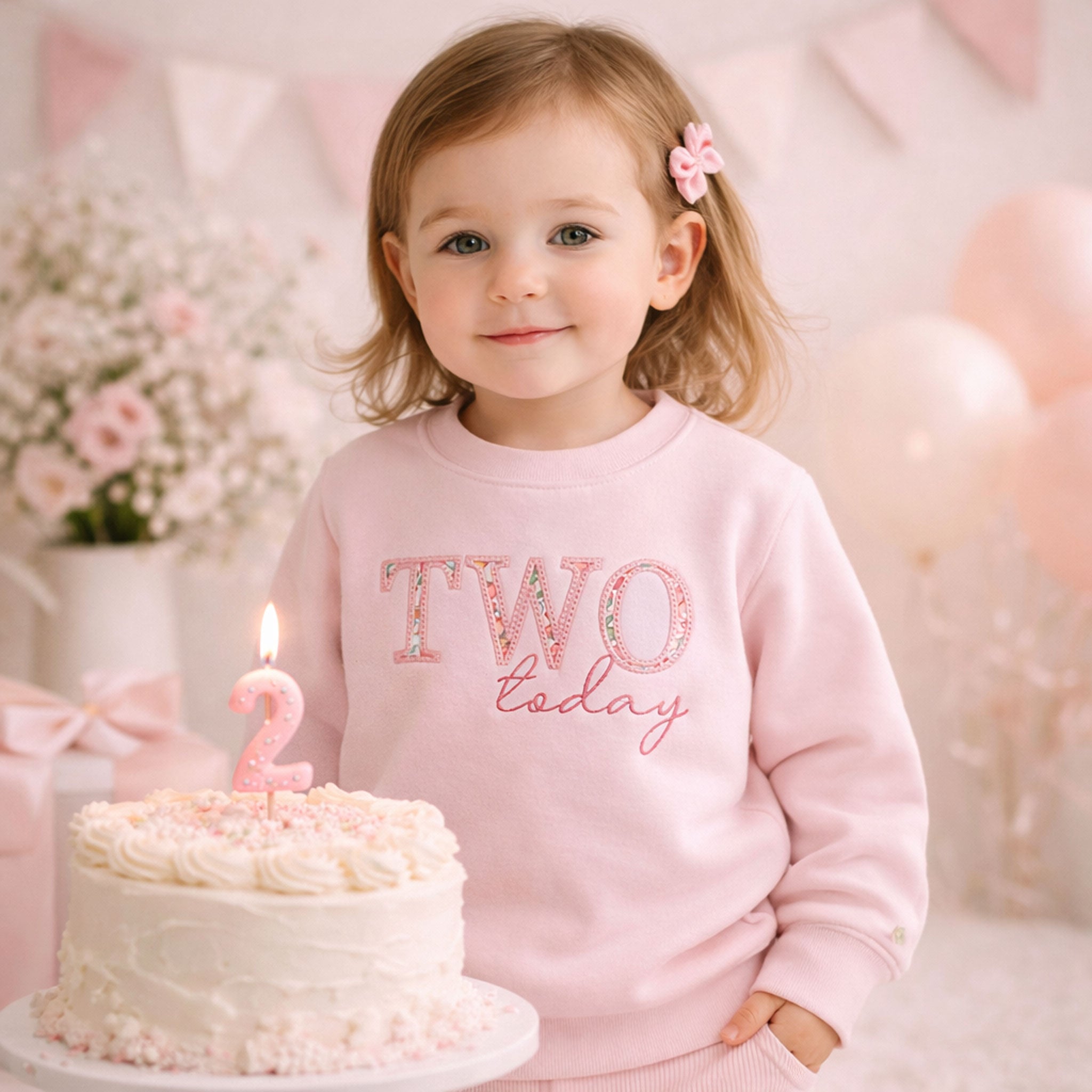 Personalised Two Today Jumper | Liberty Fabric Birthday Sweatshirt