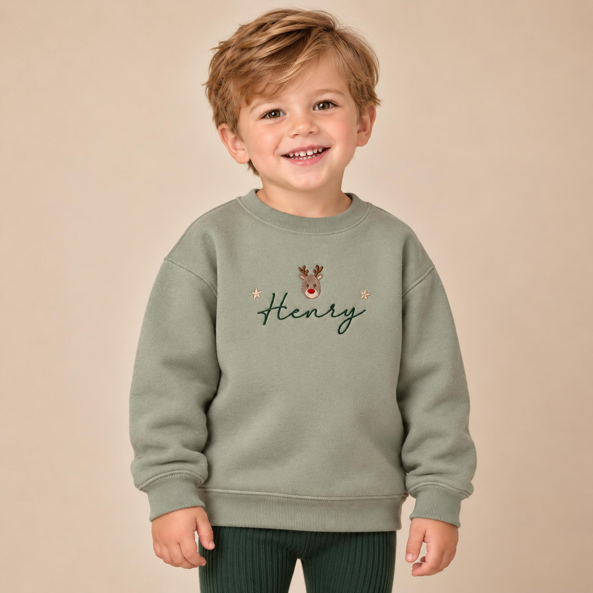 Personalised Little Reindeer Christmas Jumper