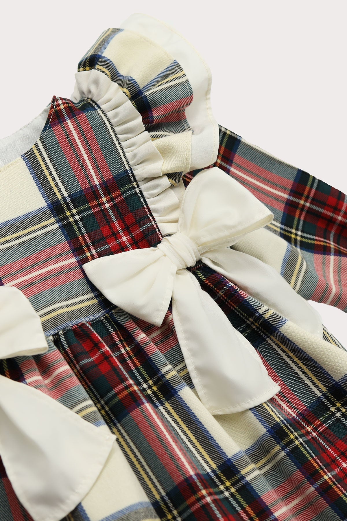 Tartan Frill Shoulder Dress (2Y - 8Y)