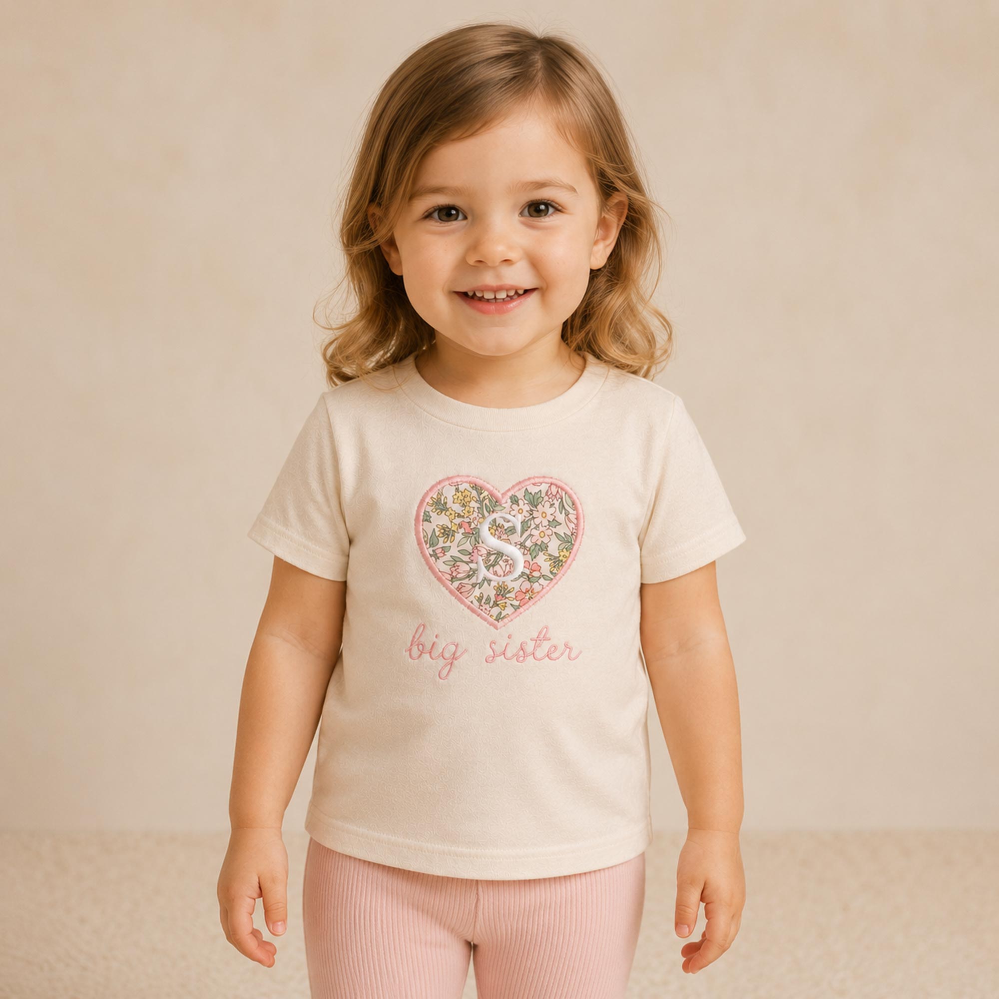 Personalised Big Sister T-Shirt | Liberty Fabric Sibling Outfit