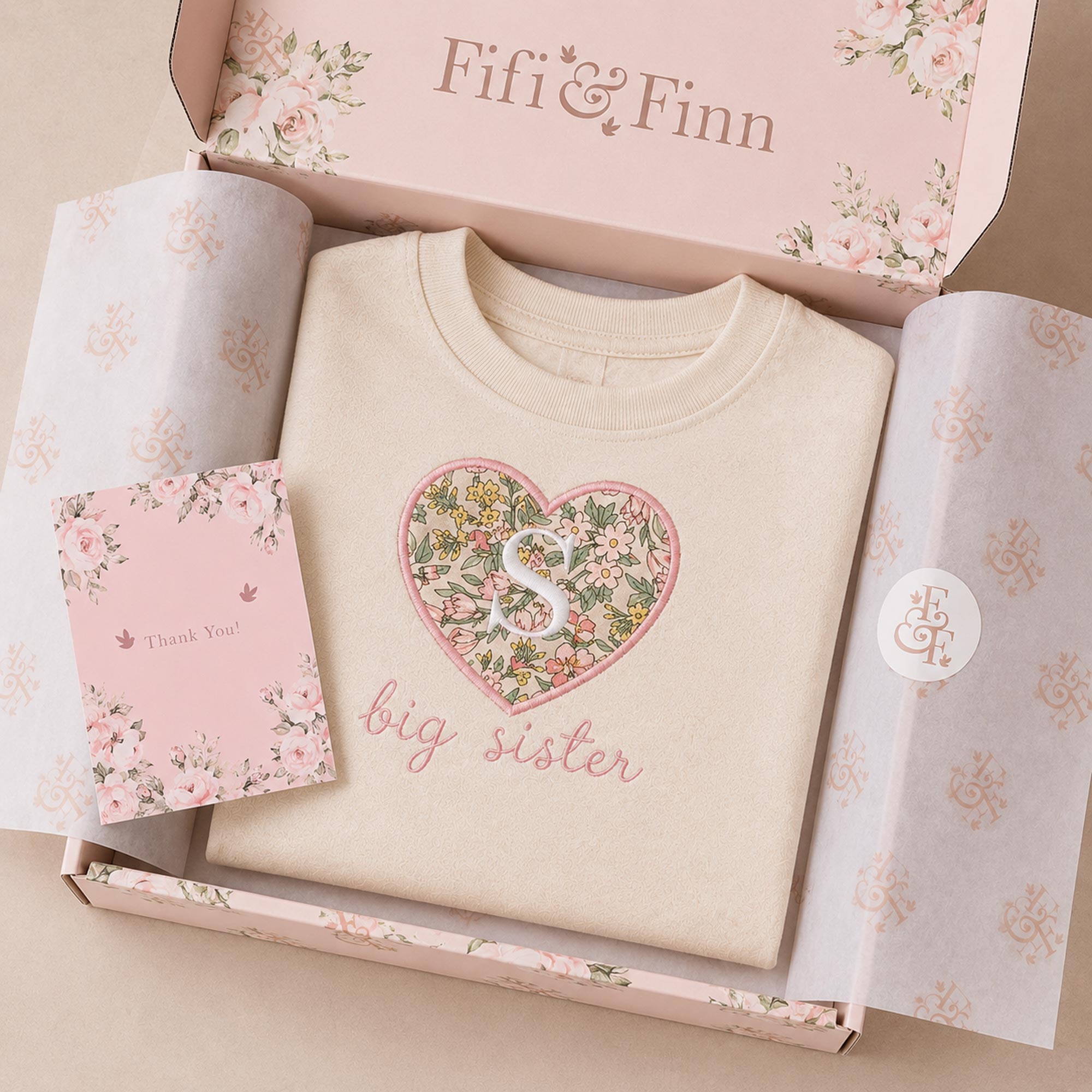 Personalised Big Sister T-Shirt | Liberty Fabric Sibling Outfit