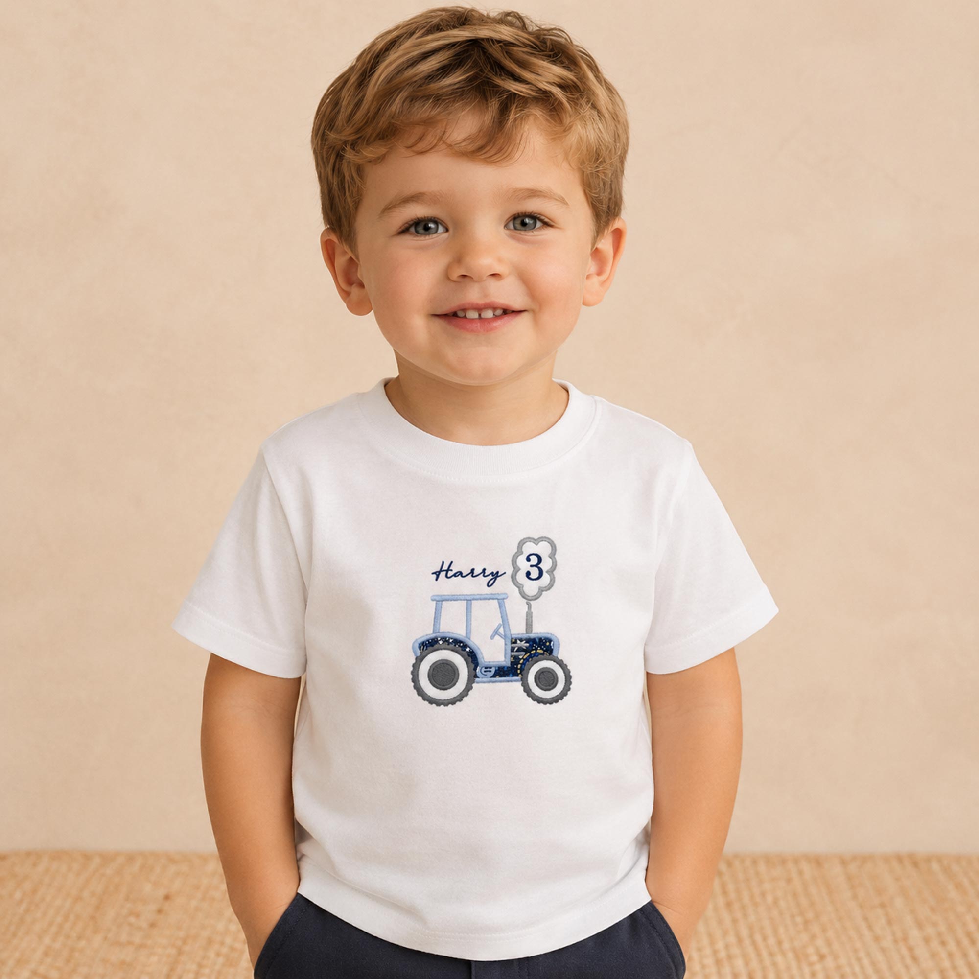 Personalised Tractor Birthday T-shirt