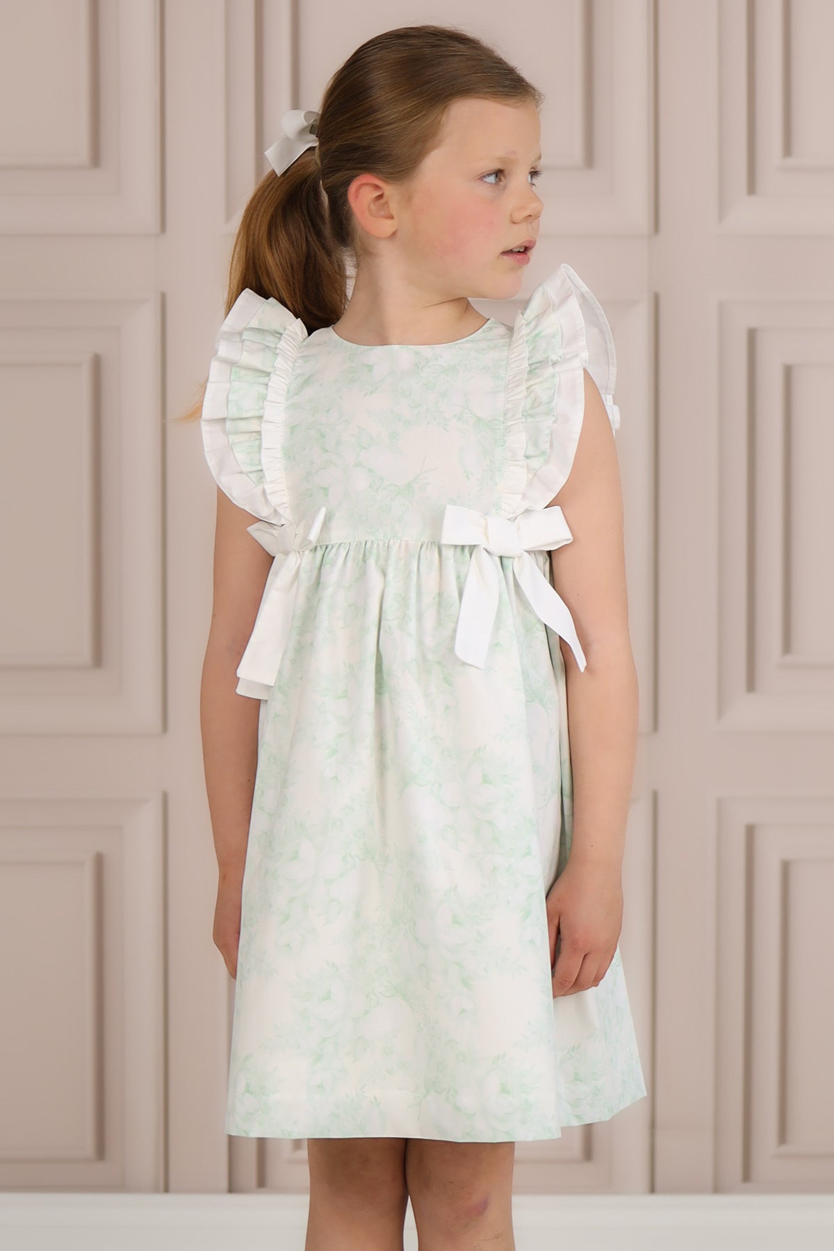 Soft Green Floral Dress (2Y - 7Y)