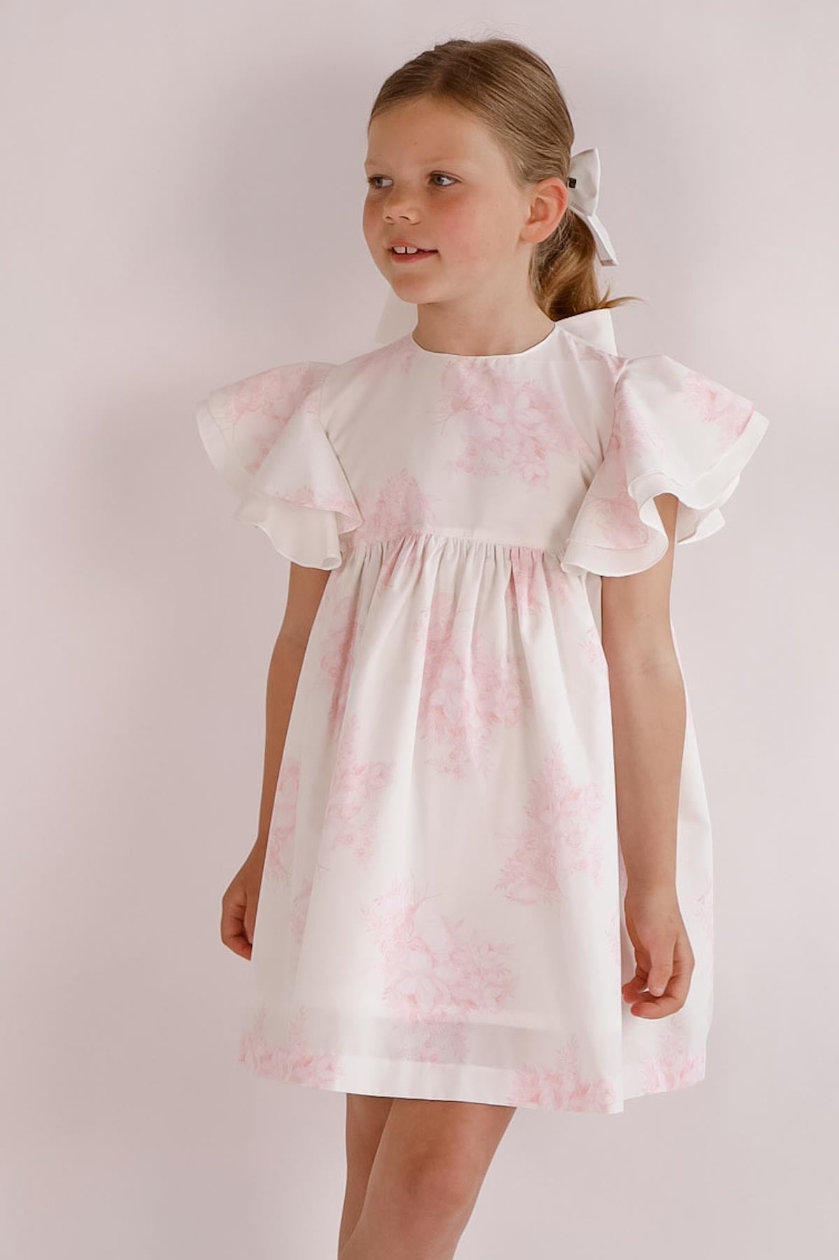 flutter shoulder girls dress