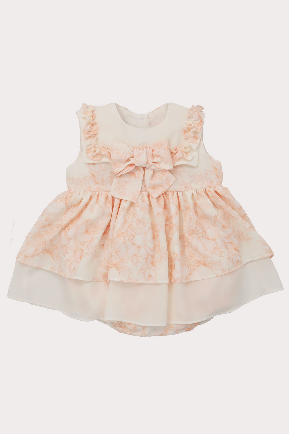 ivory & peach chiffon baby girl romper