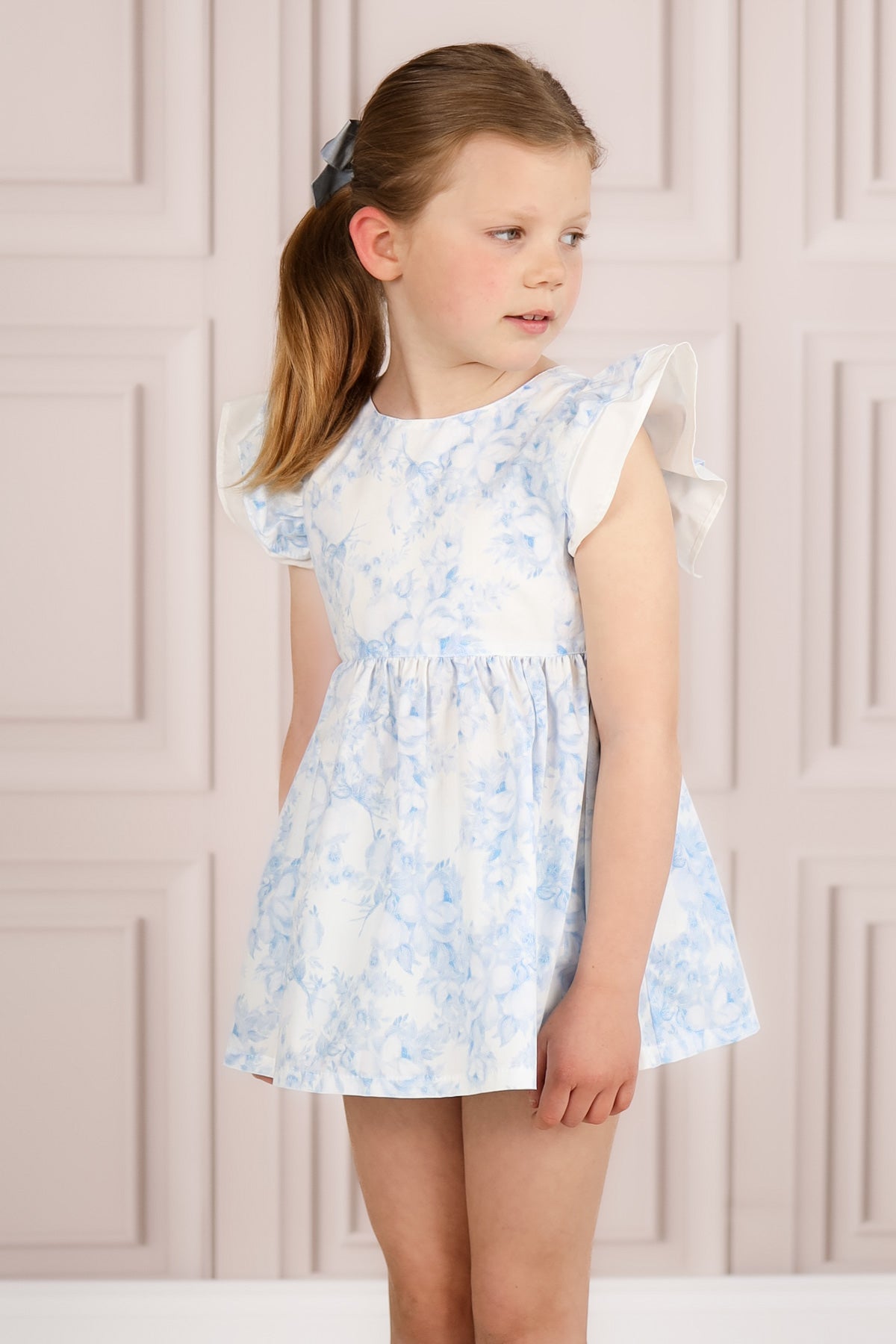 Soft Blue Floral Top & Bloomer Set (2Y - 7Y)