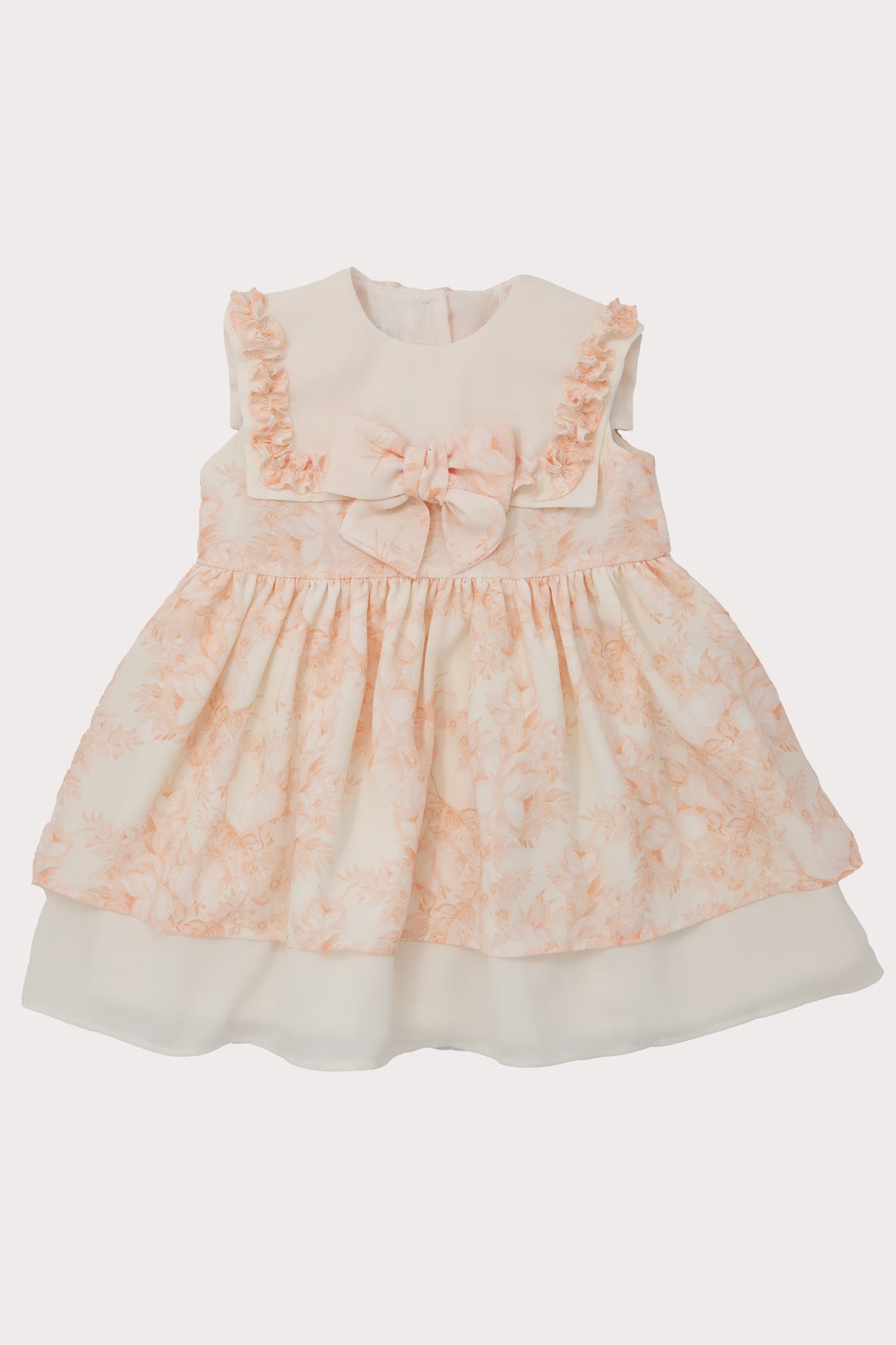 ivory & peach floral chiffon girls dress