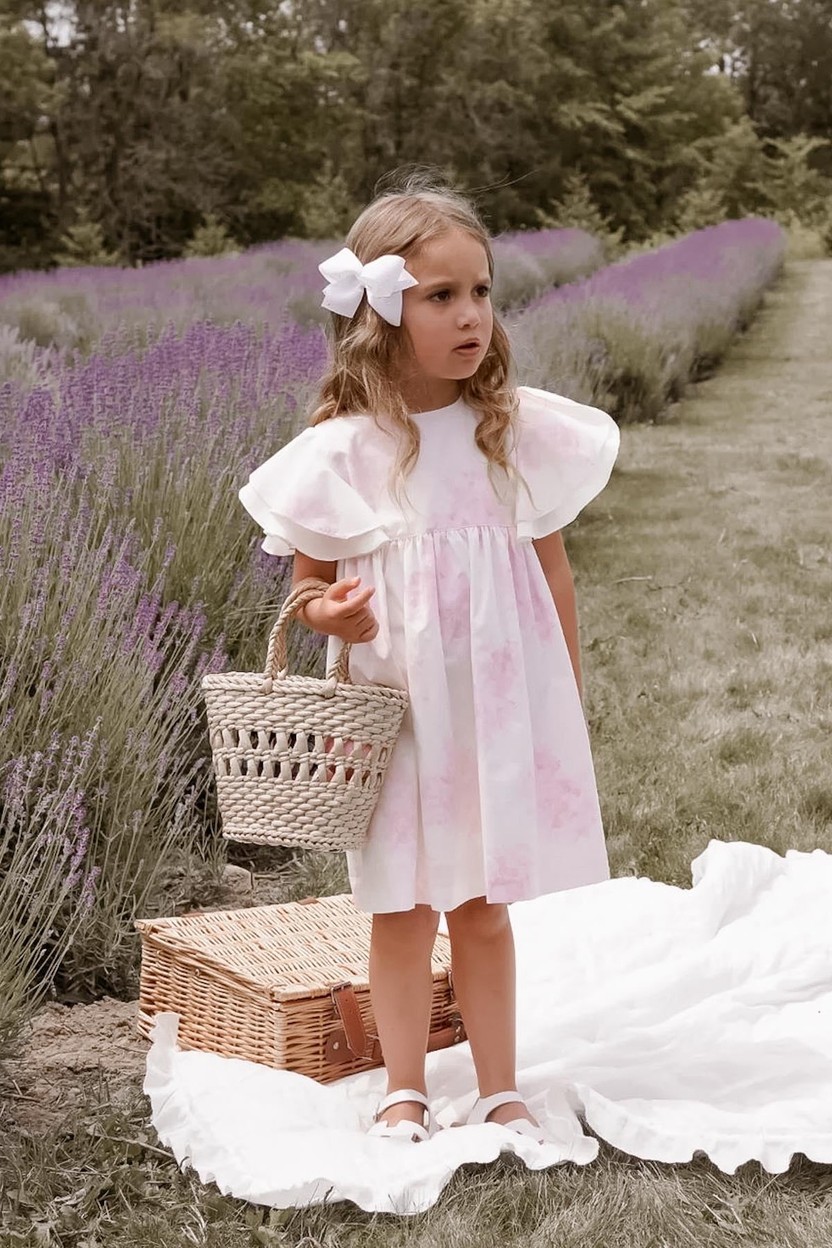 girl wearing floral dress