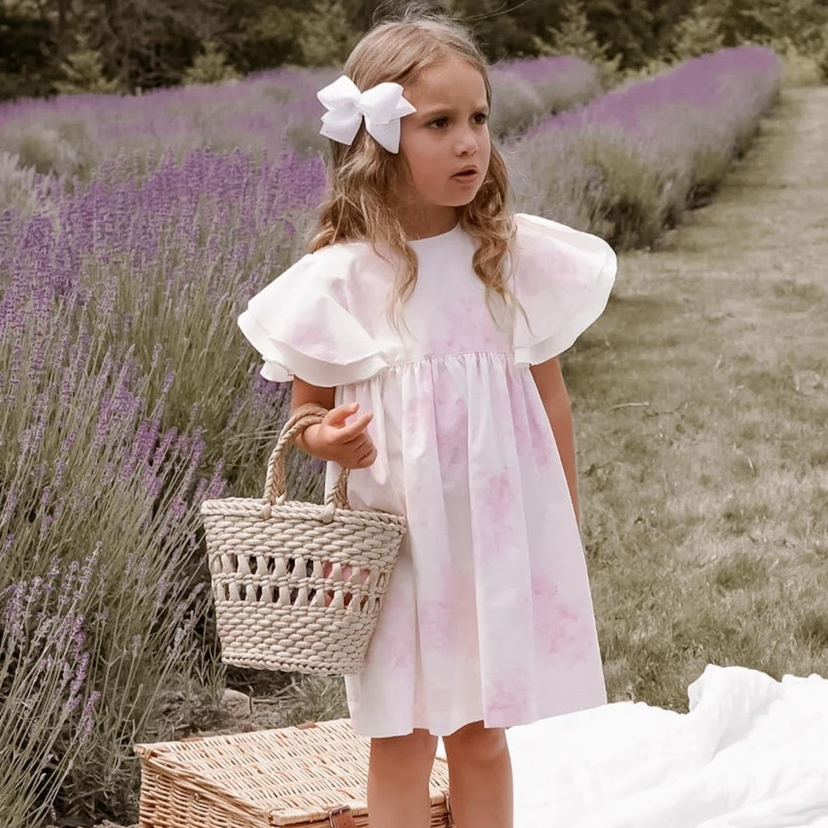 girl wearing floral dress