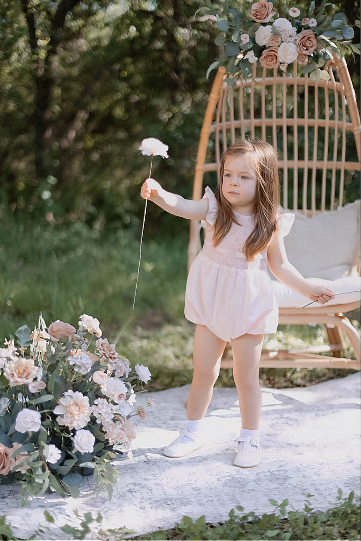 classic smocked girls romper