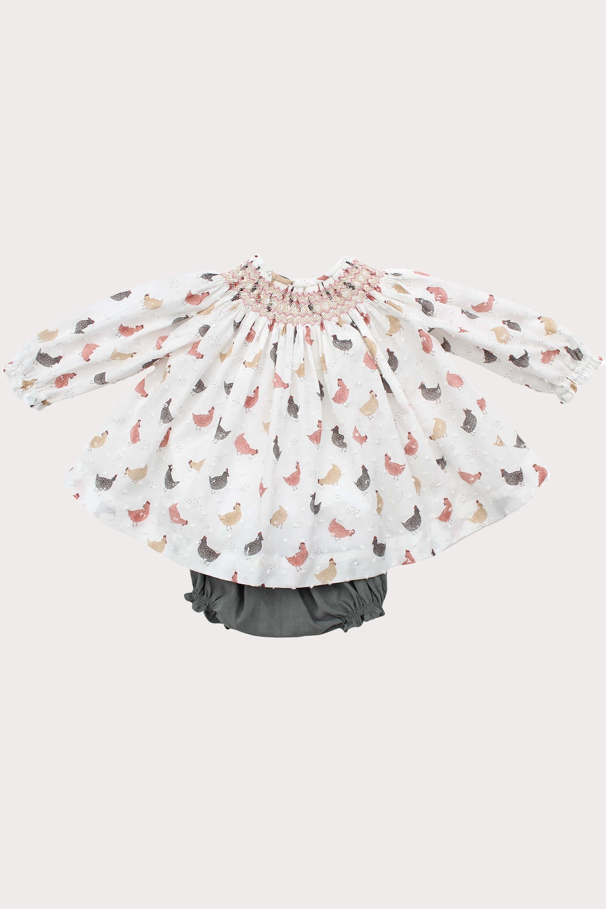 spanish hand smocked baby girl outfit