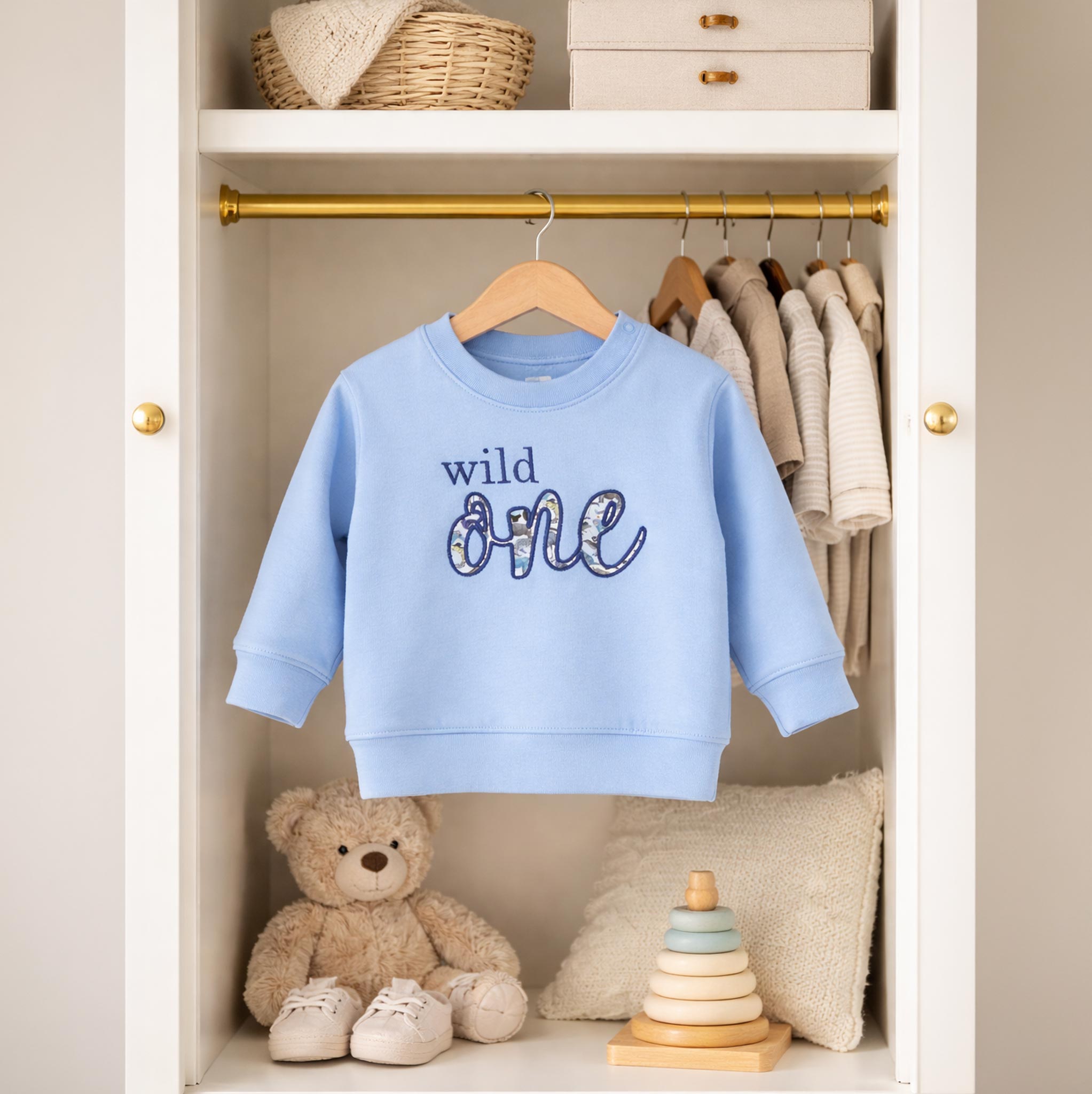 Wild One First Birthday Sweatshirt – Liberty Appliqué
