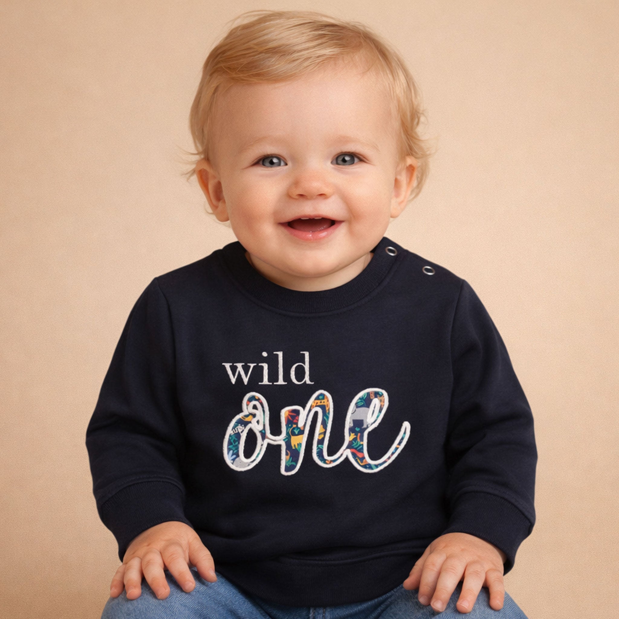 Wild One First Birthday Sweatshirt – Liberty Appliqué