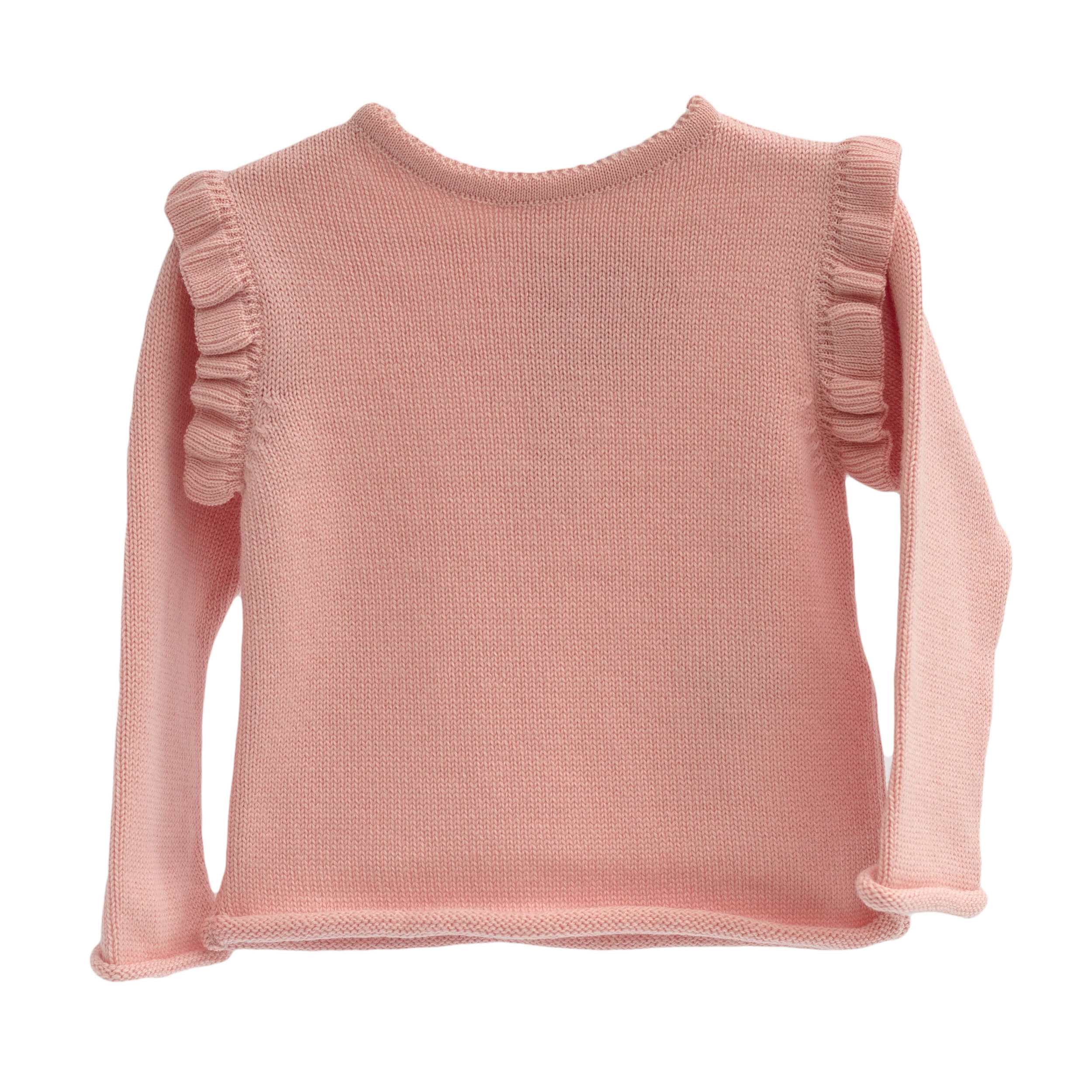 wedoble baby knit sweater in rose pink, made in portugal