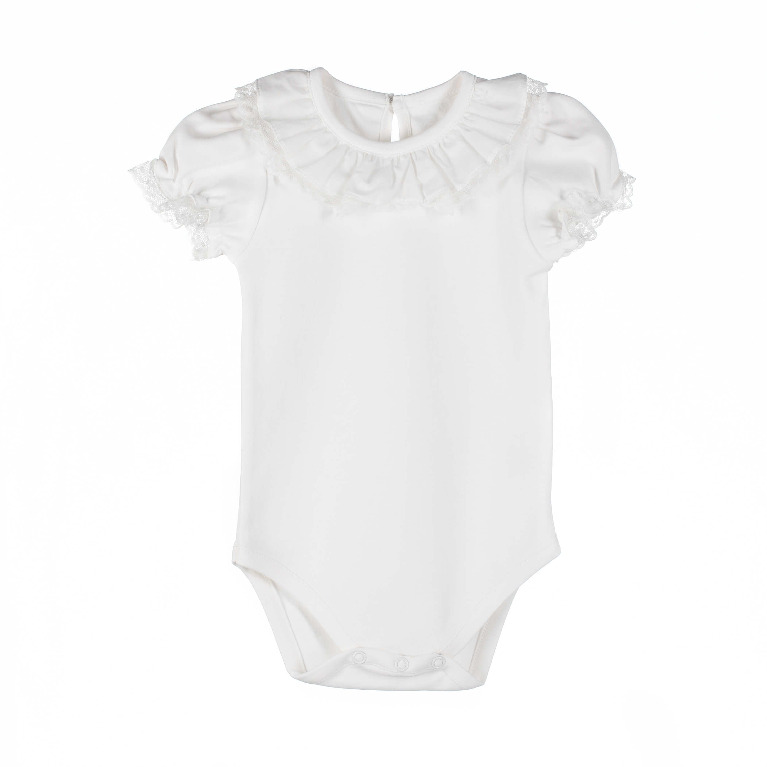 lace edge collar baby bodysuit