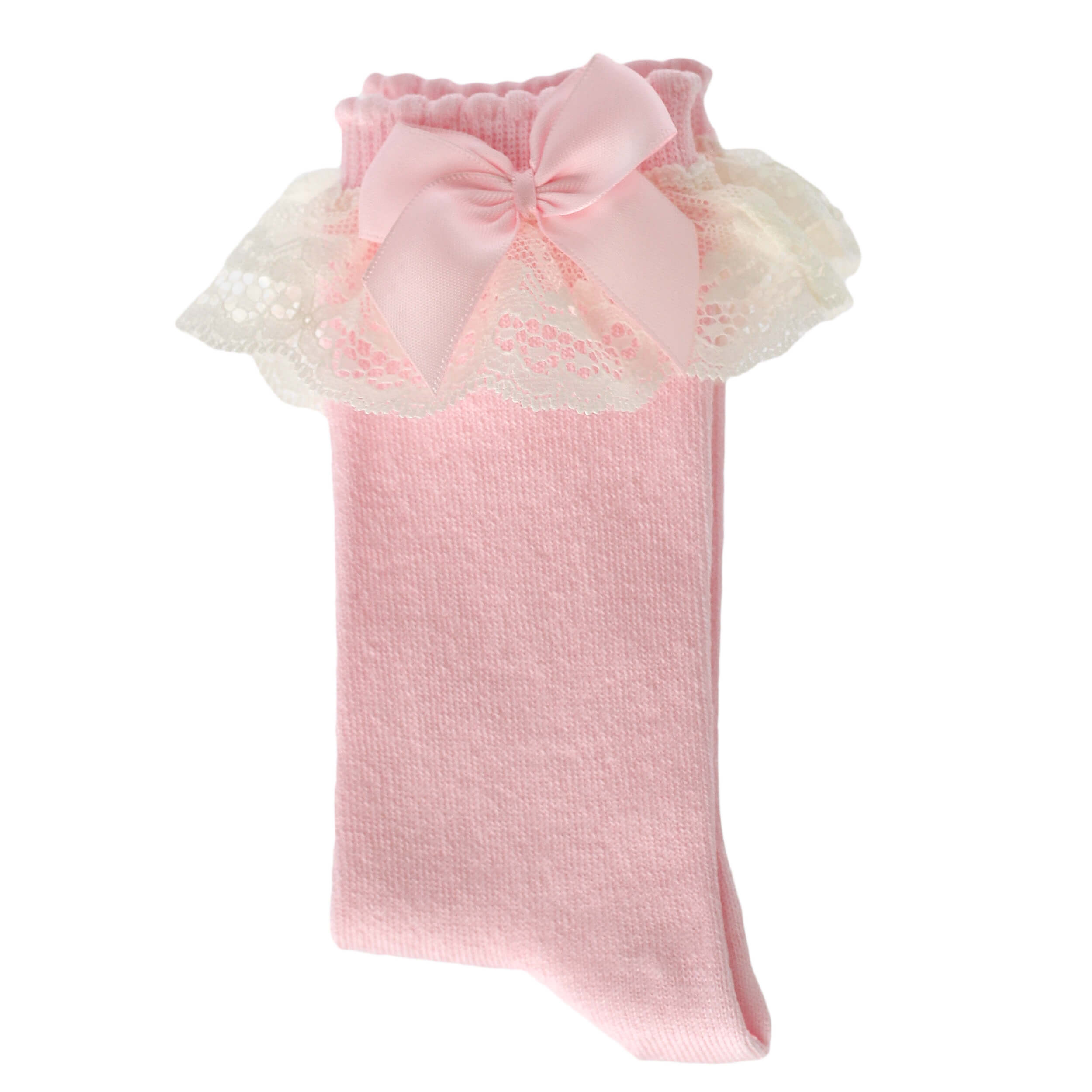 luxury lace spanish baby socks in pink