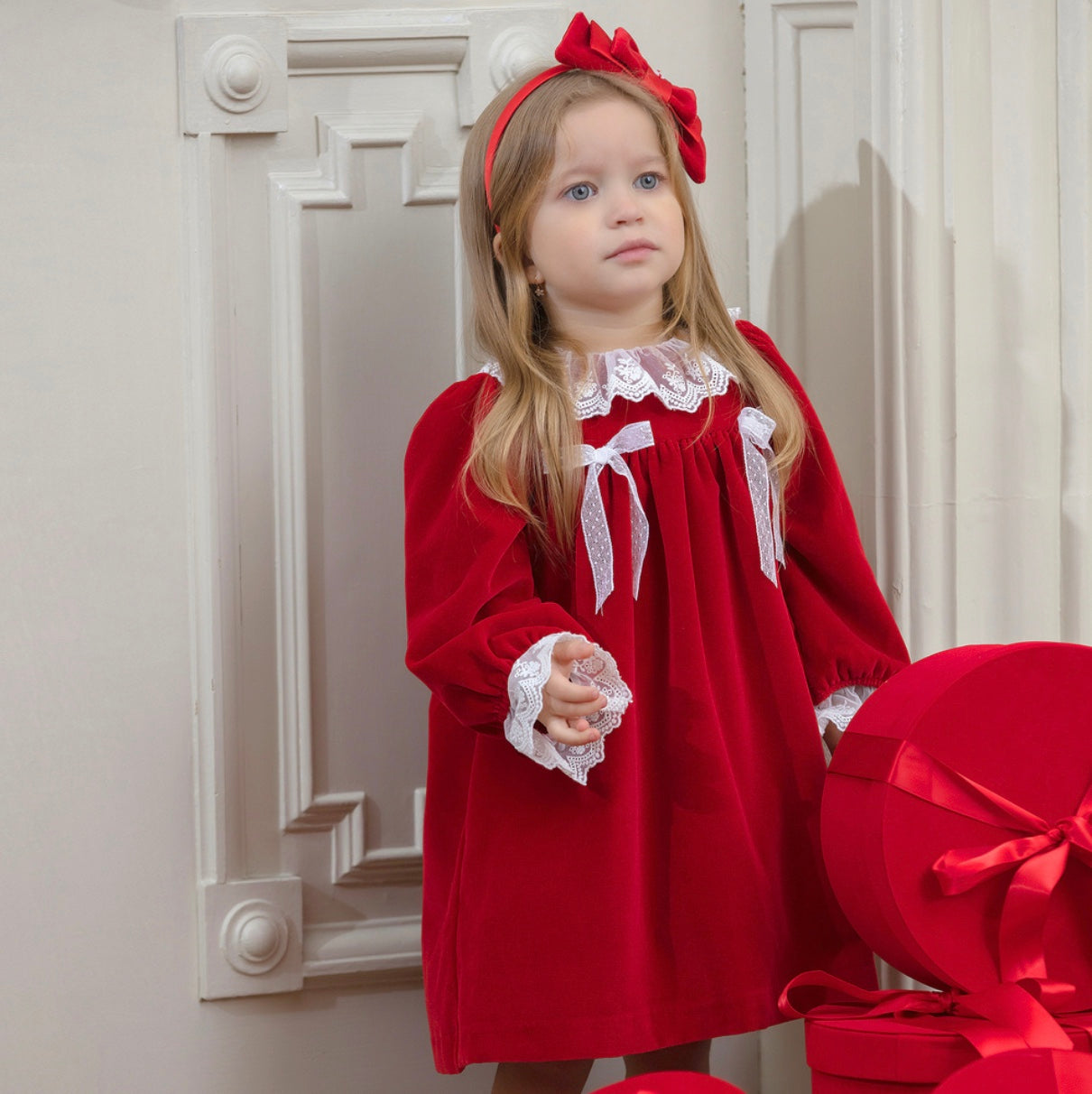 Red Velvet Dress | Patachou (12M, 18M, 2Y)