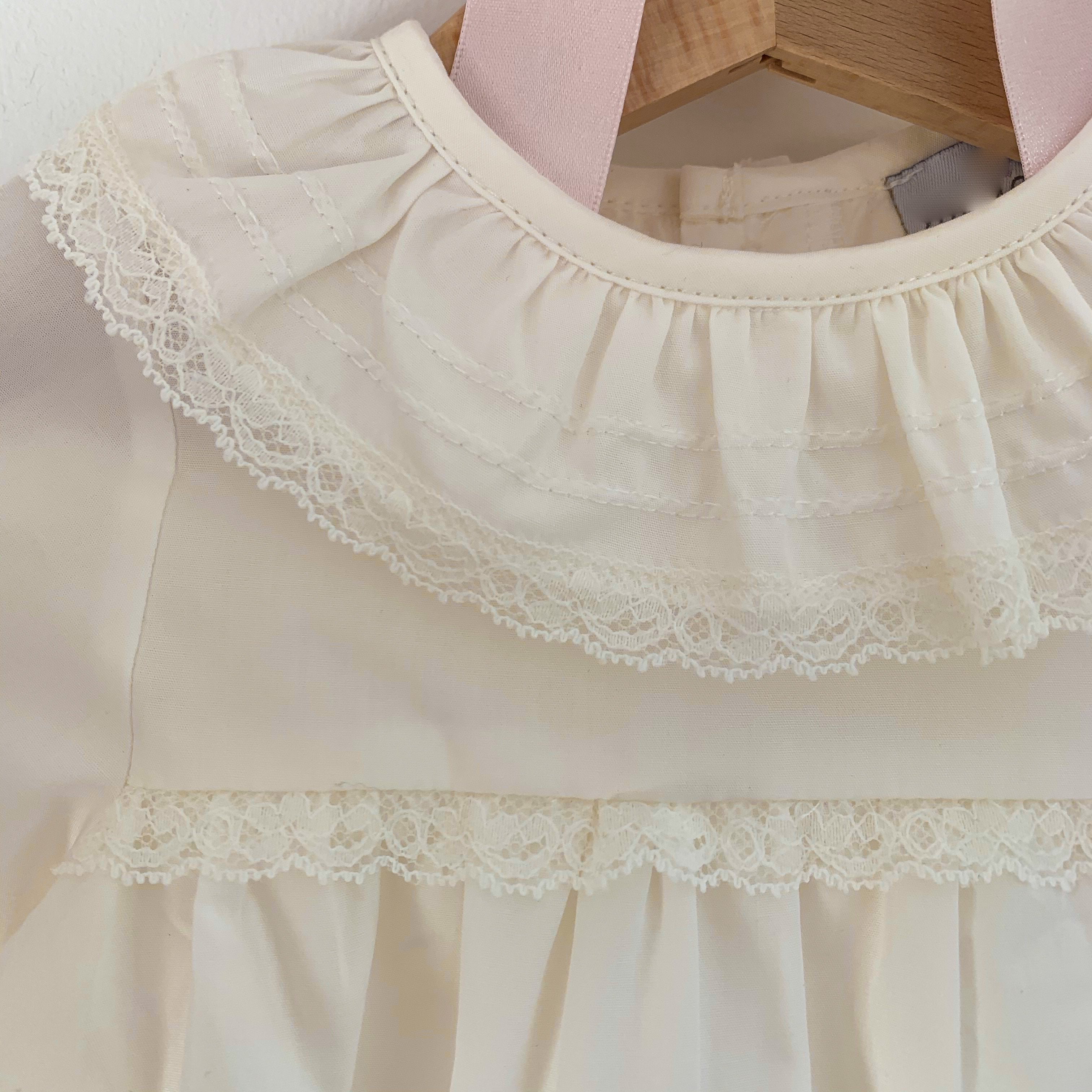 ivory frill collar classic baby blouse, made in portugal