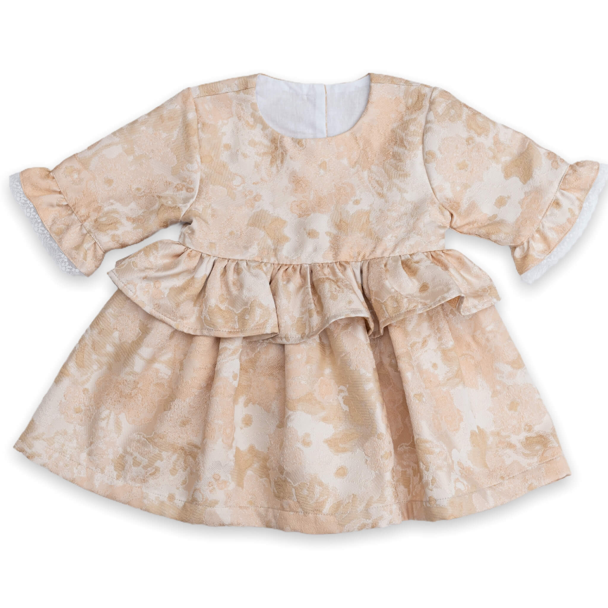 gold brocade jacquard girls dress