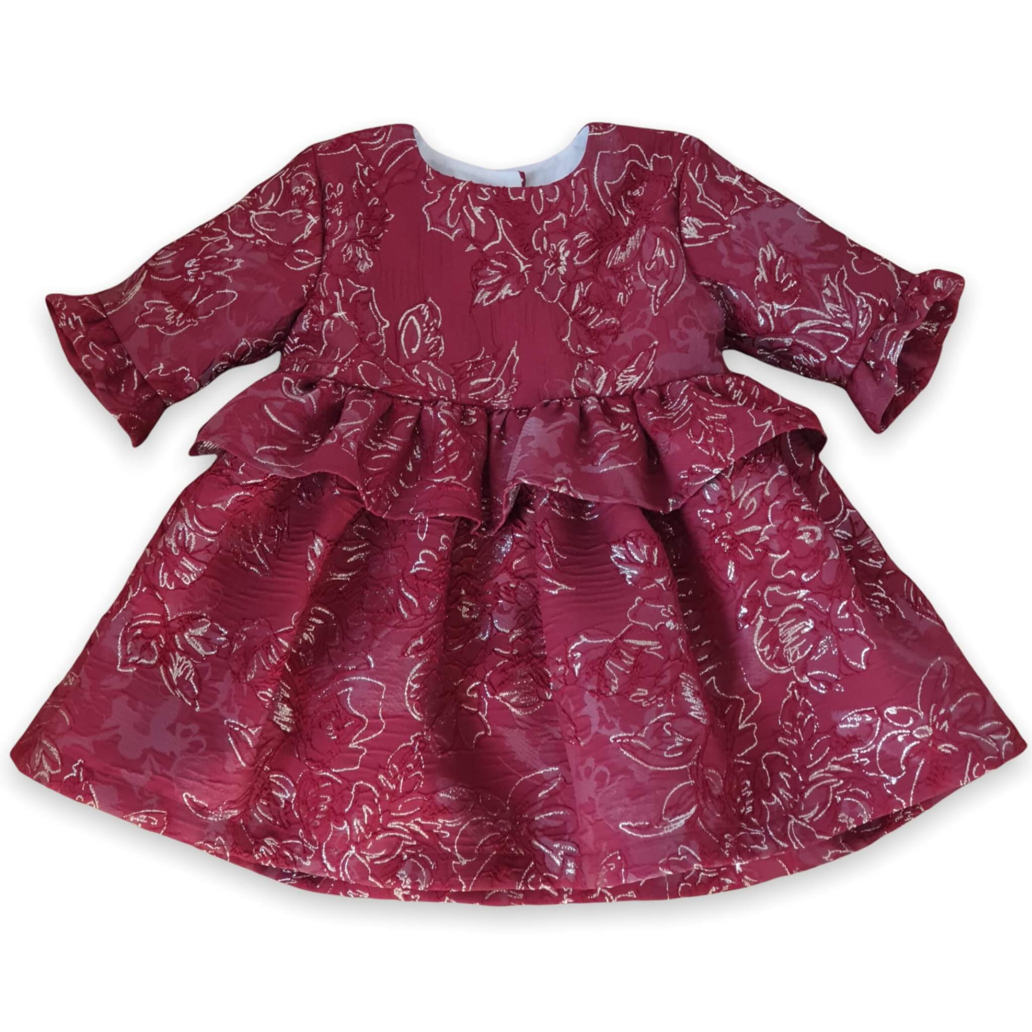 Burgundy Jacquard Dress (12M - 6Y)