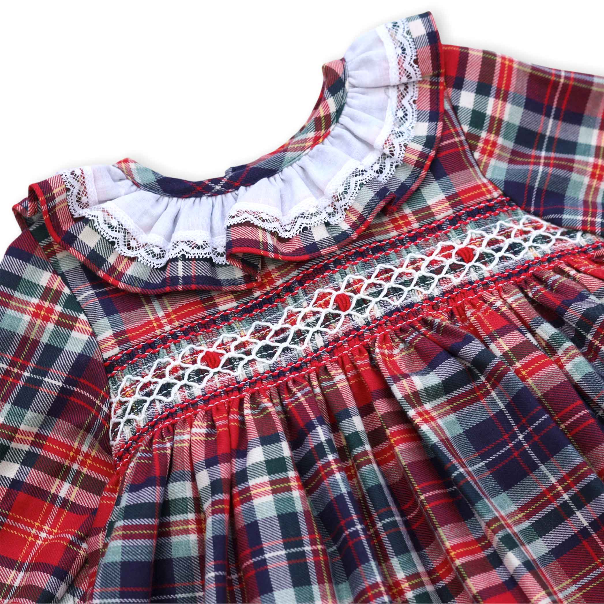 classic smocked tartan girls dress 2