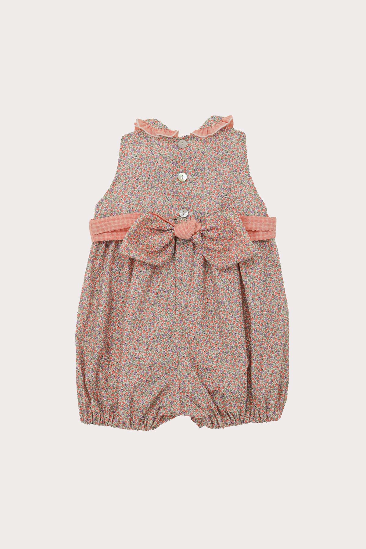 ditsy floral baby girl romper with tie bow