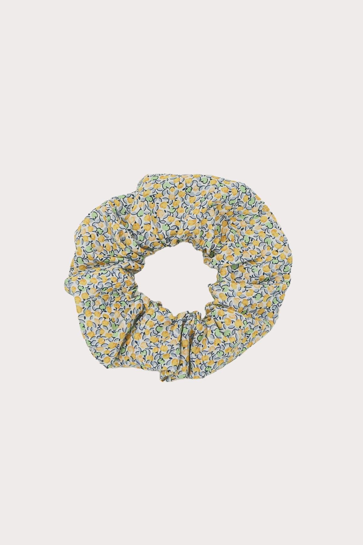 girls hair scrunchie lemon print