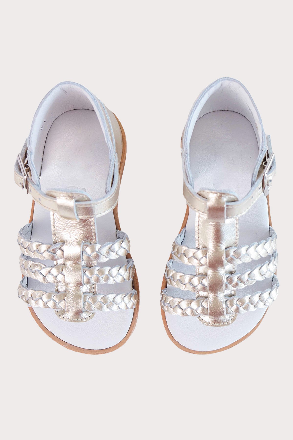 girls gold leather sandals