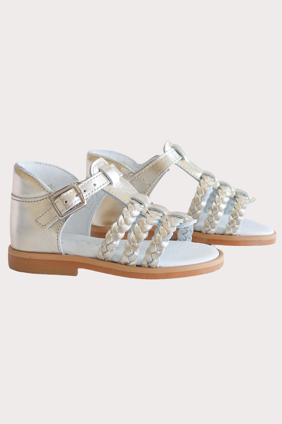 girls gold leather sandals