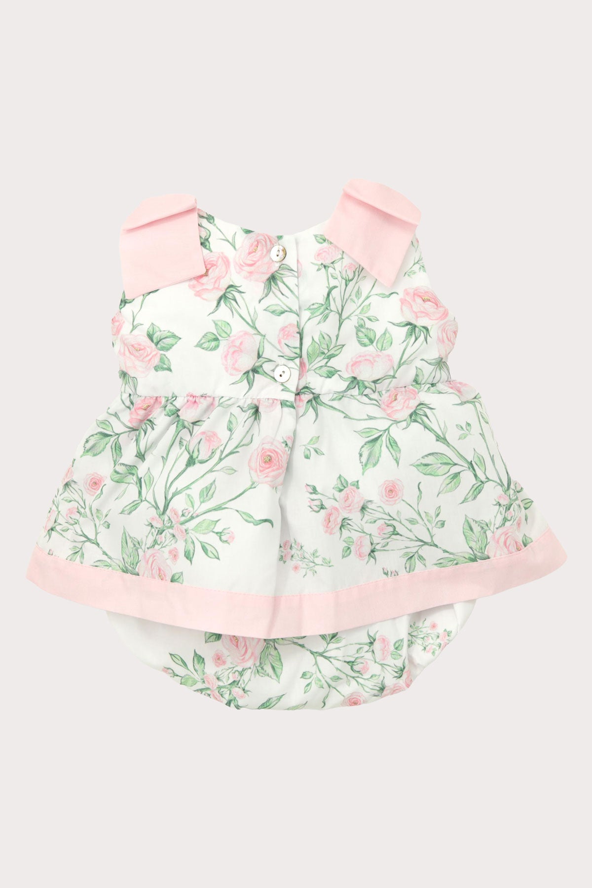 hand drawn roses baby girl romper back