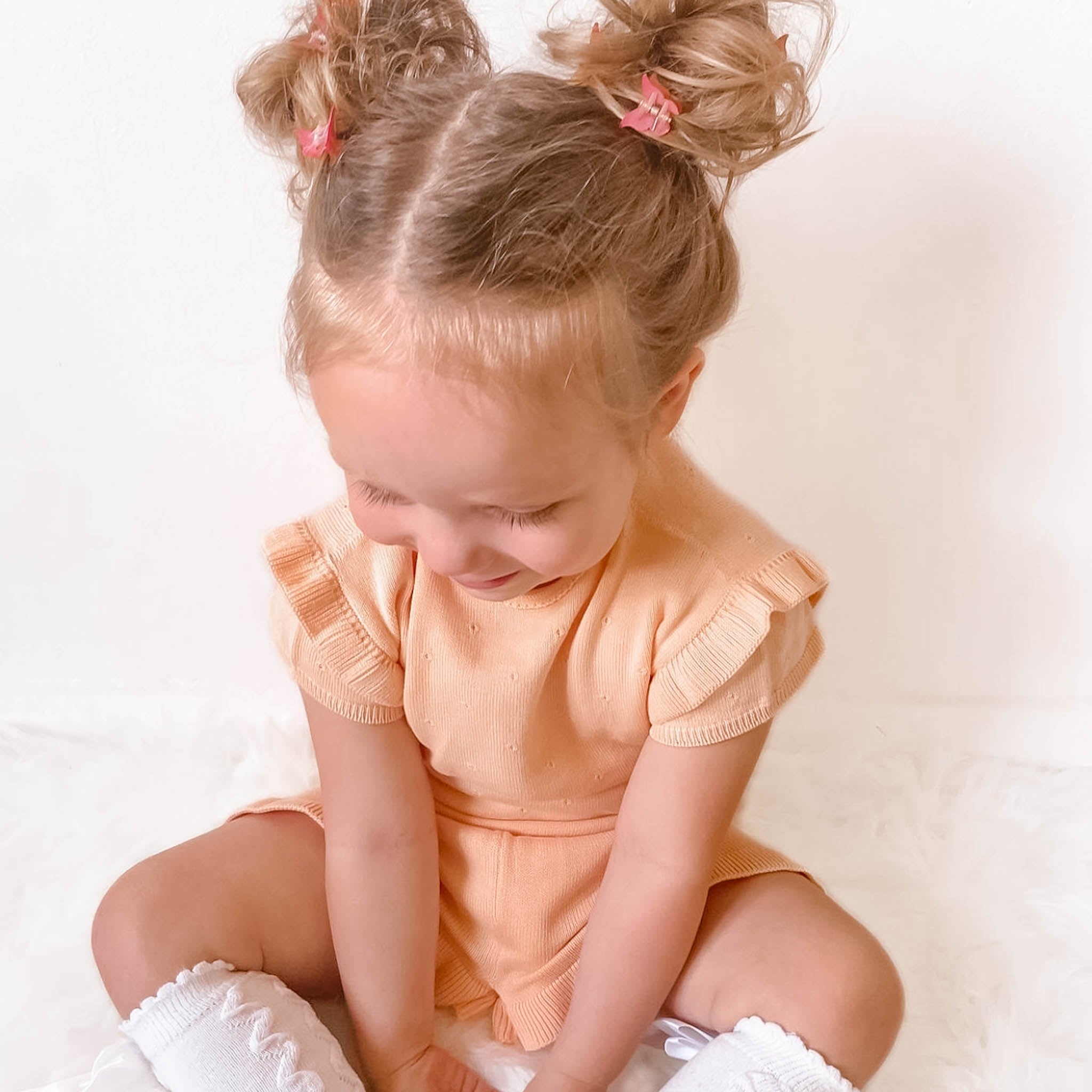 Knit Shorts Set - Apricot (12M, 18M)