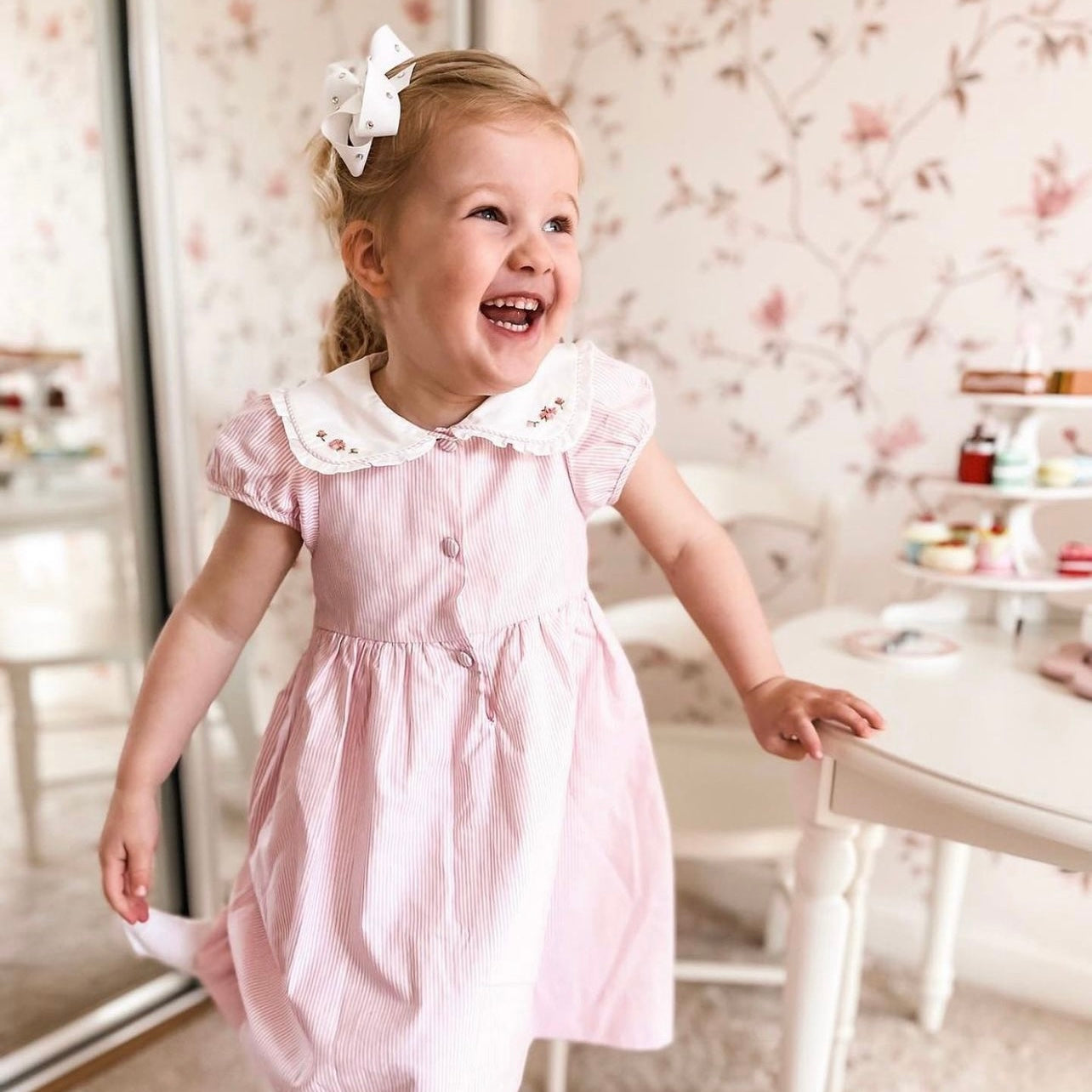 Hand Embroidered Pink Dress (18M)