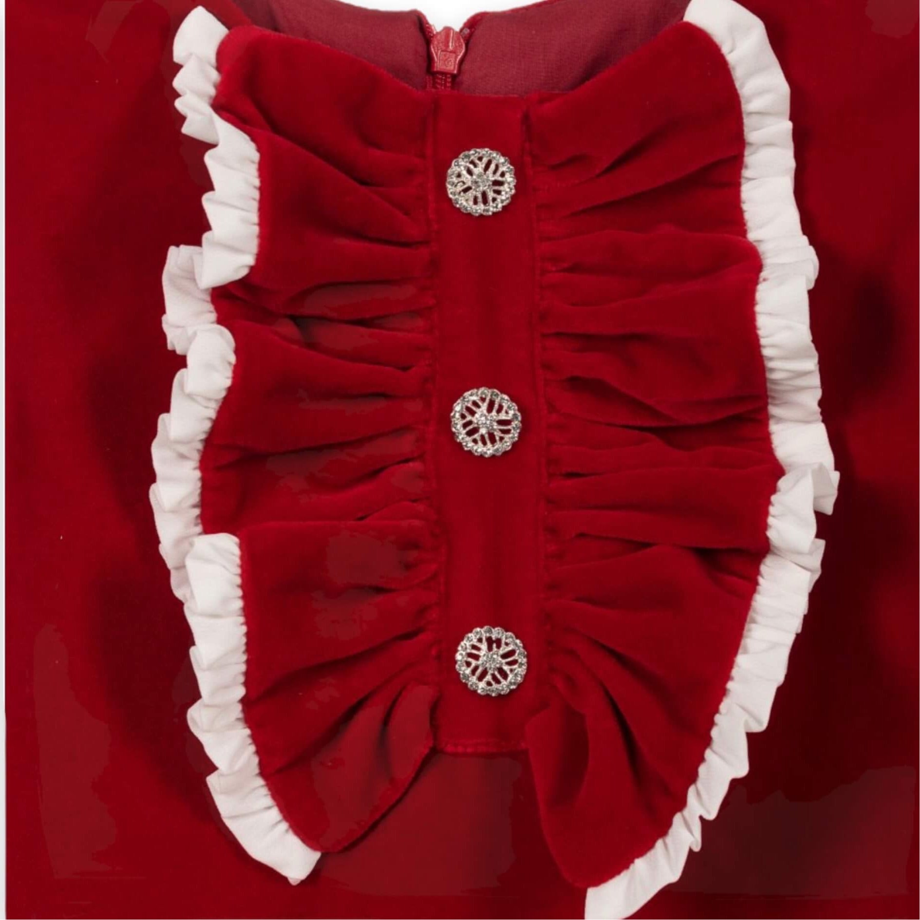 girls ruffle red velvet dress by patachou