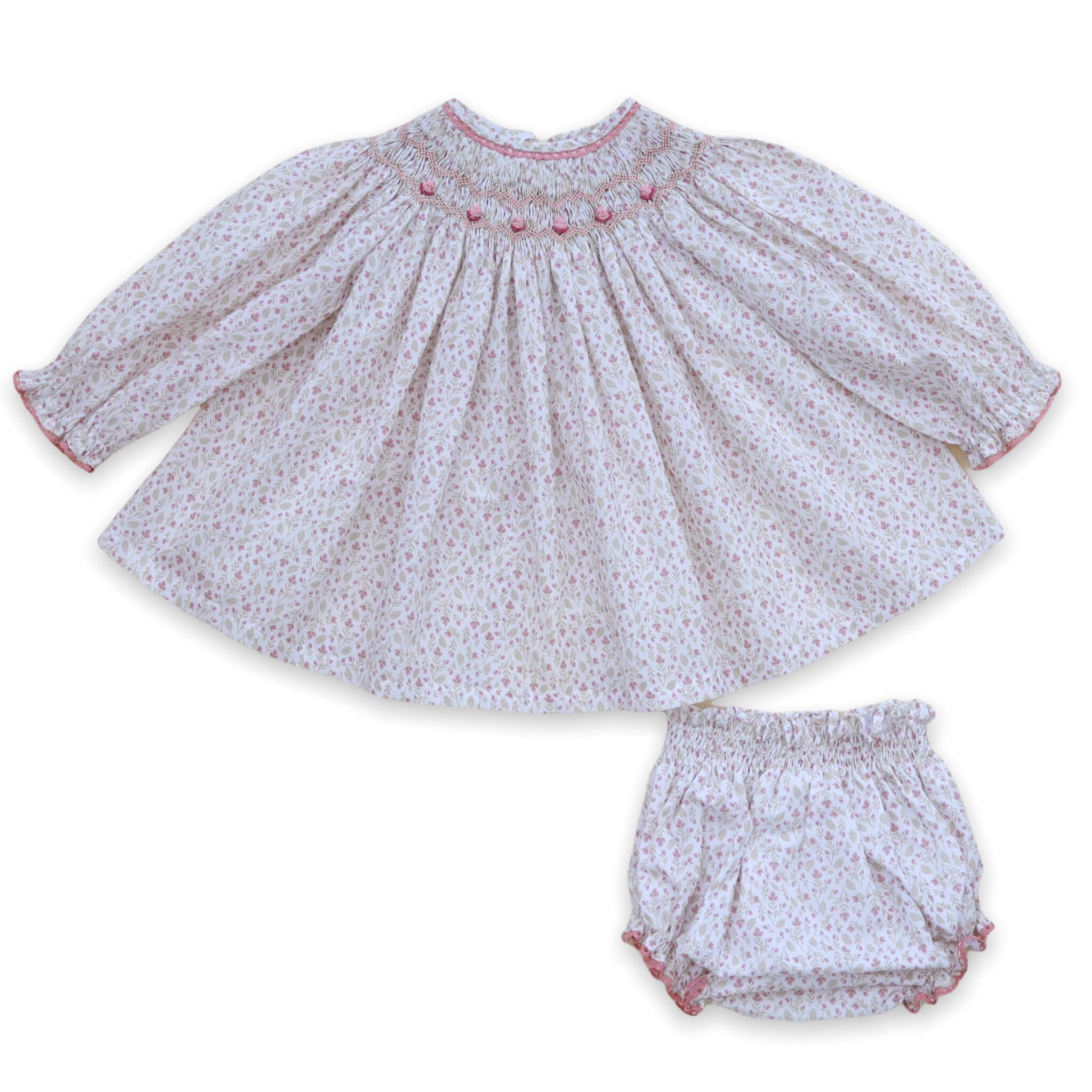 spanish hand smocked baby girl dress