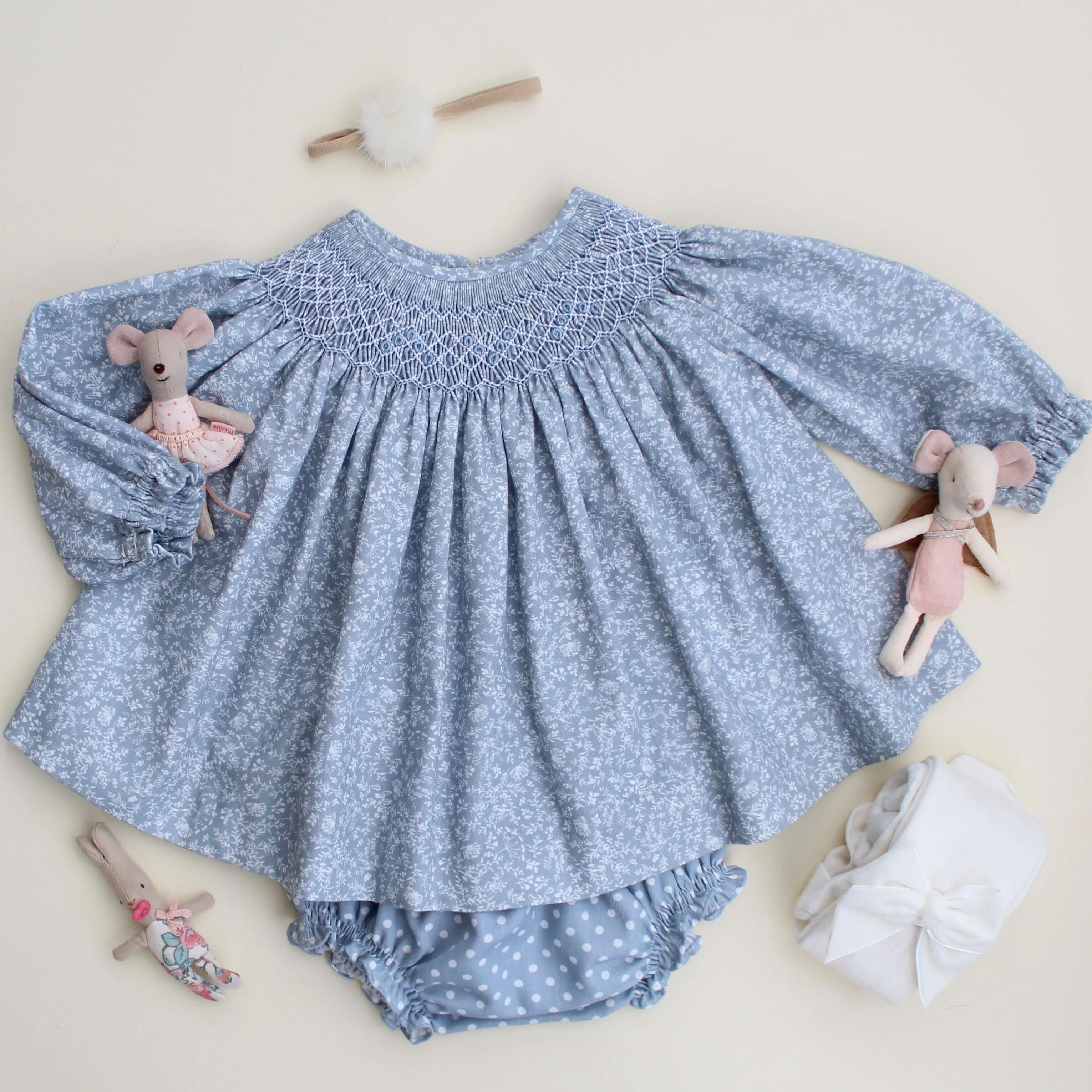 spanish hand smocked baby dress