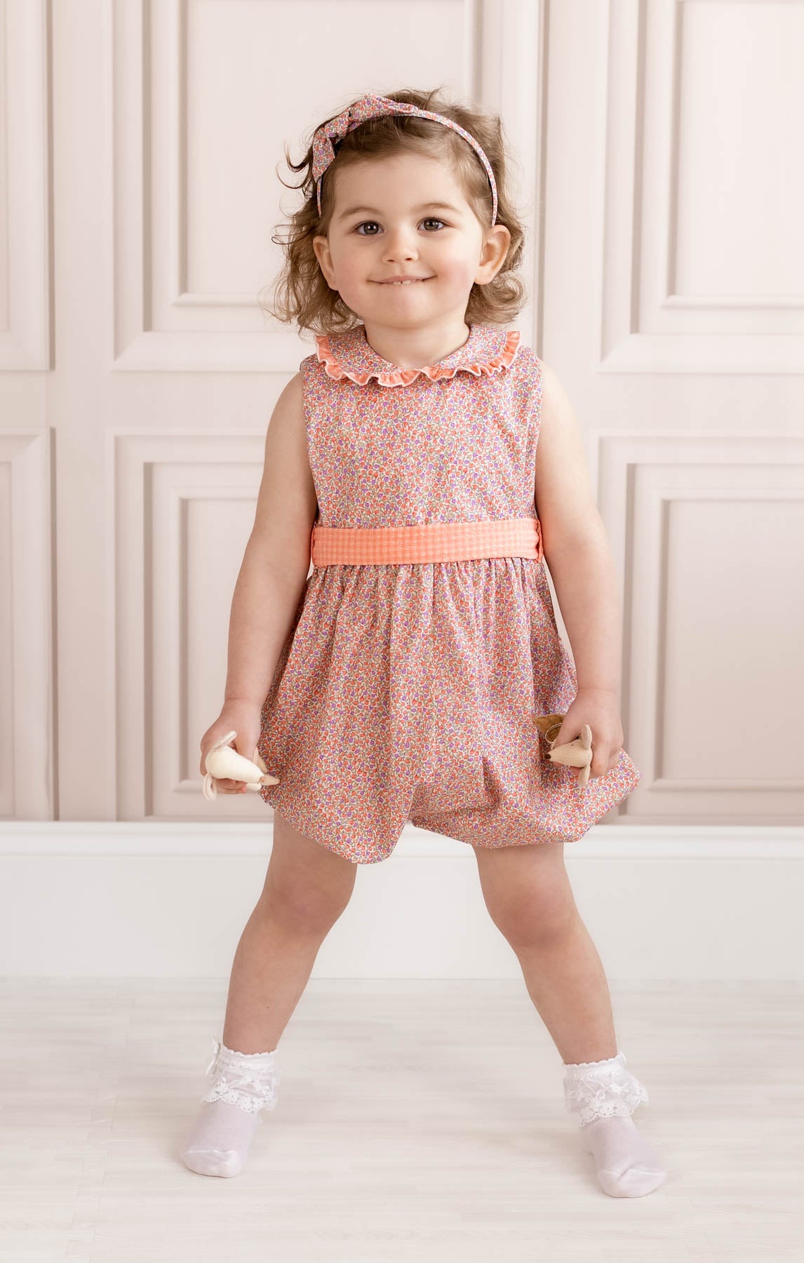 Ditsy Floral Romper - Coral (3M - 3Y)