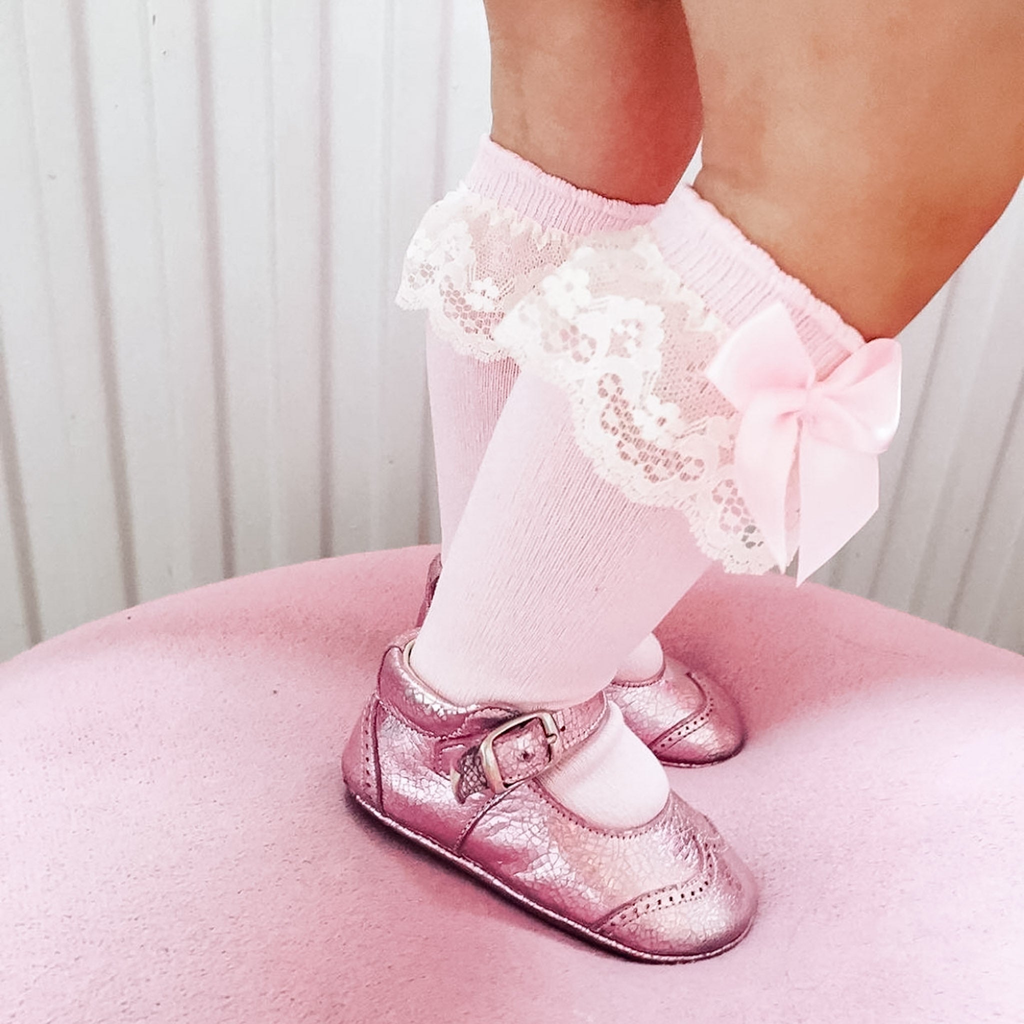 baby girl socks with lace top